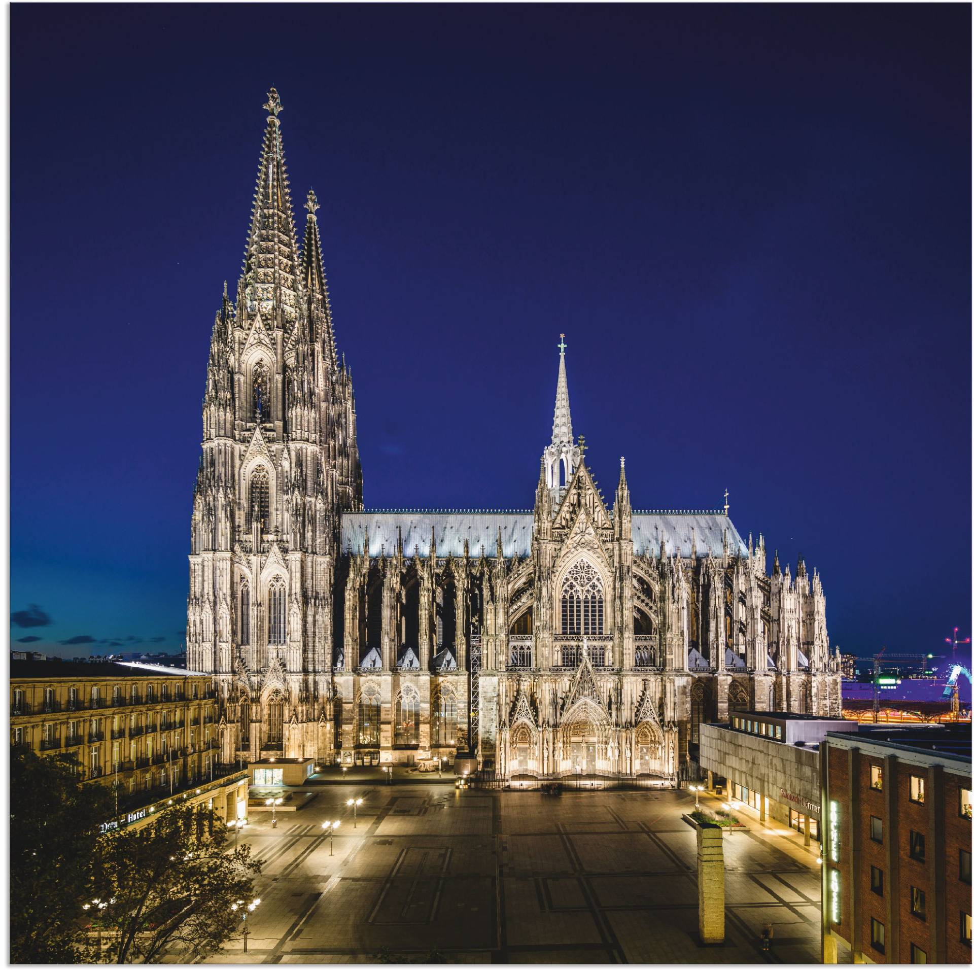 Artland Alu-Dibond-Druck »Kölner Dom am Abend«, Gebäude, (1 St.) von Artland