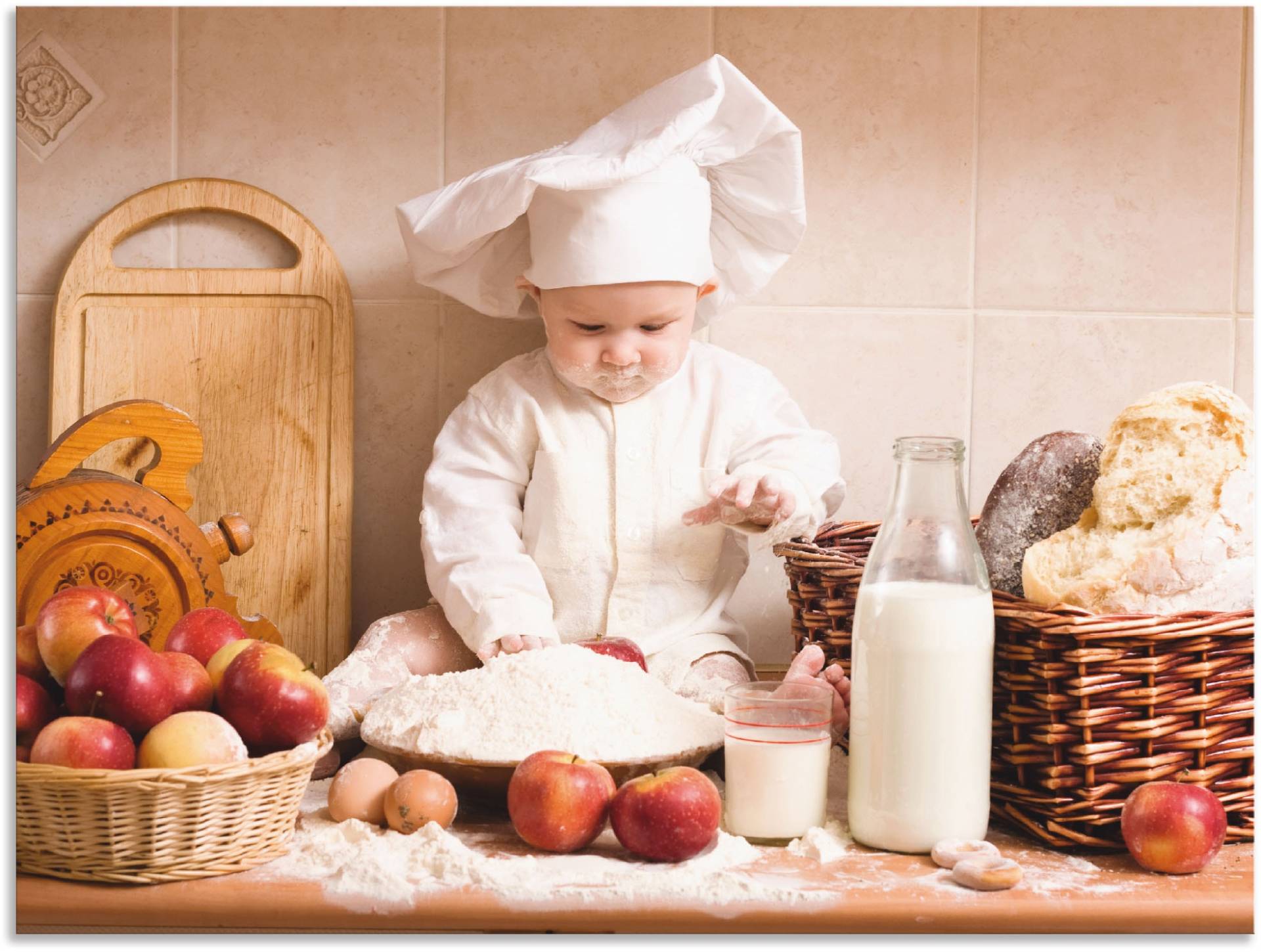 Artland Wandbild »Küche Junge Kind Backen«, Bilder von Kindern, (1 St.) von Artland