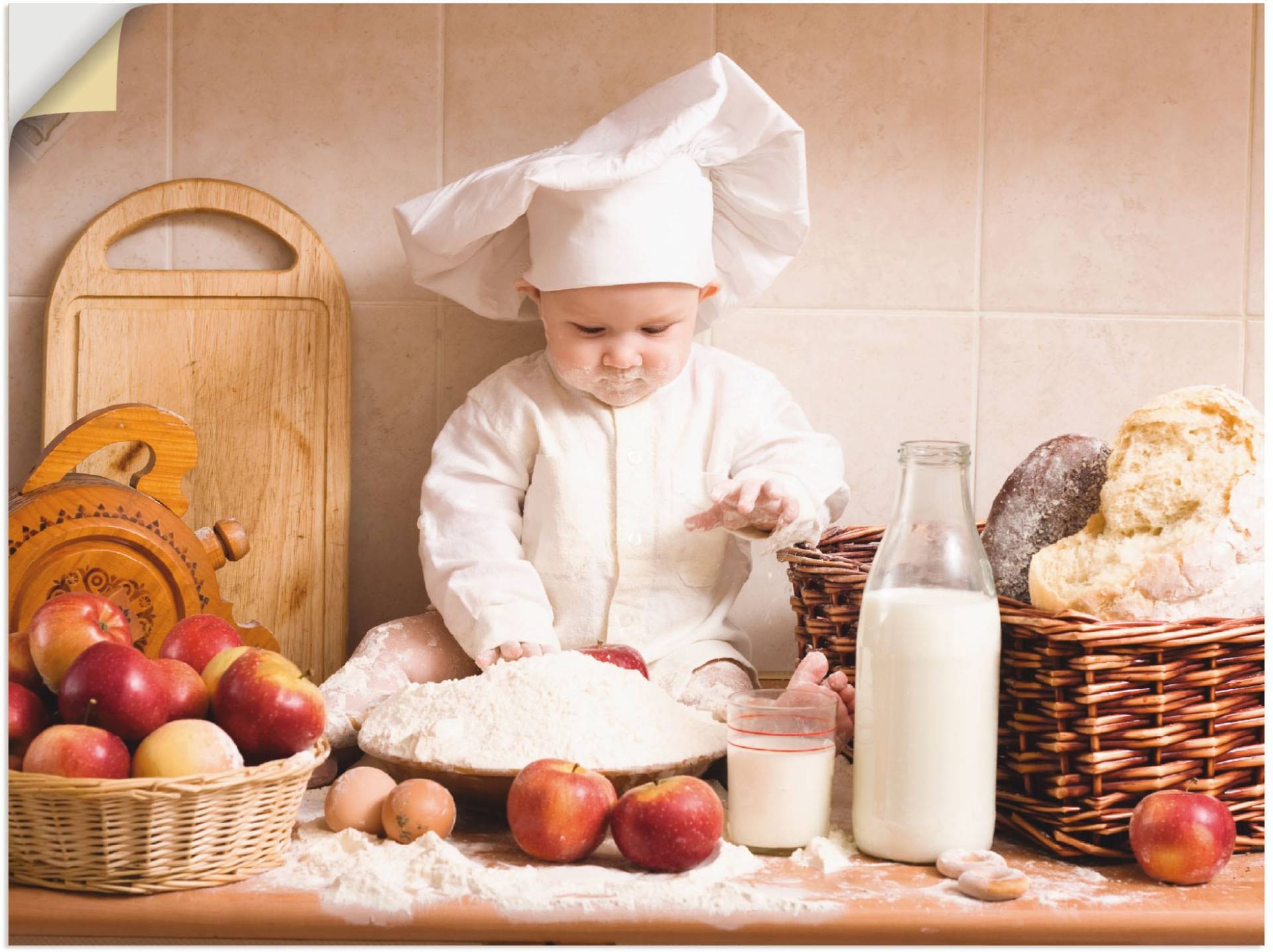 Artland Wandbild »Küche Junge Kind Backen«, Bilder von Kindern, (1 St.) von Artland