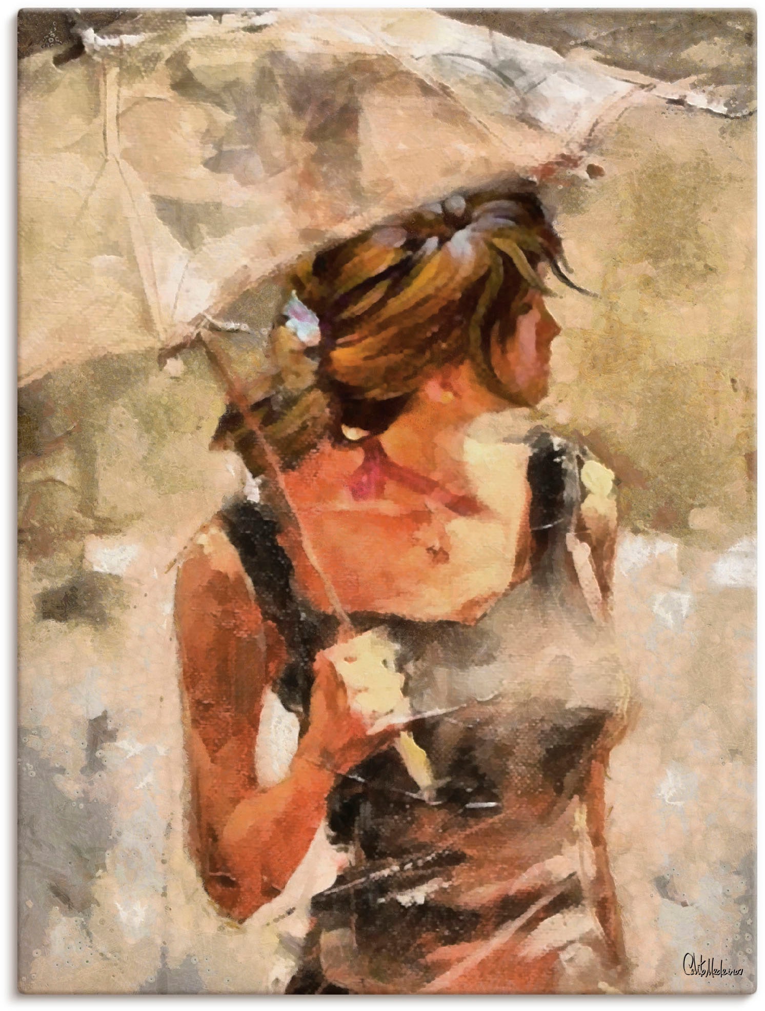 Artland Wandbild »Lady mit Regenschirm«, Portrait, (1 St.) von Artland