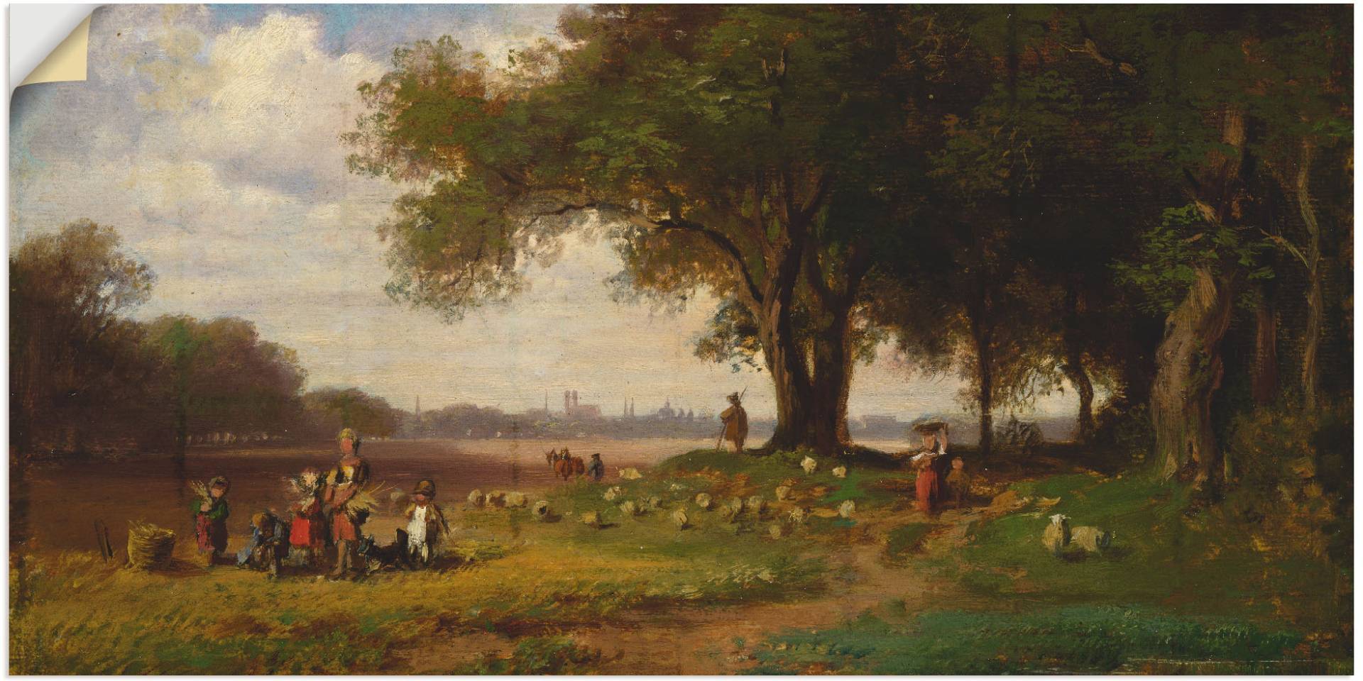 Artland Wandbild »Landschaft vor München mit Schäfer«, Europa, (1 St.), als Poster, Wandaufkleber in verschied. Grössen von Artland