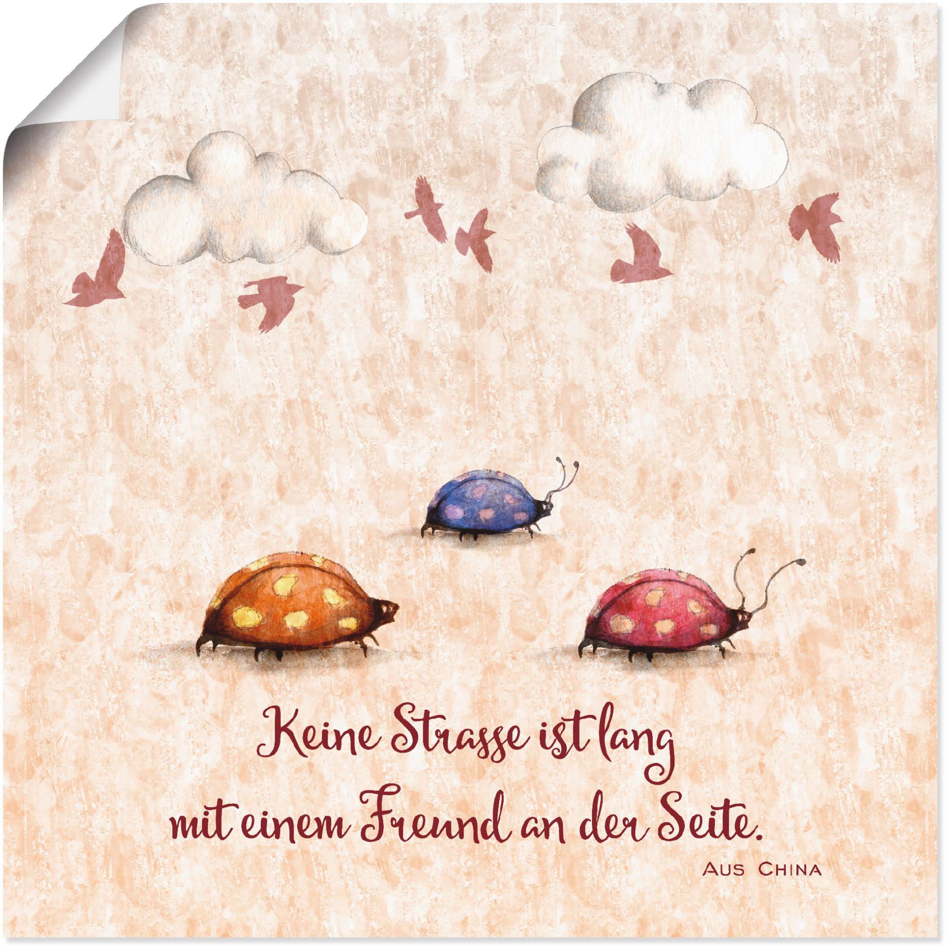 Artland Wandbild »Lebensweisheit Freunde«, Tiere, (1 St.), als Alubild, Outdoorbild, Leinwandbild, Poster, Wandaufkleber Artland Wandbild »Lebensweisheit Freunde«, Tiere, (1 St.), als Alubild, Outdoorbild, Leinwandbild, Poster, Wandaufkleber von Artland