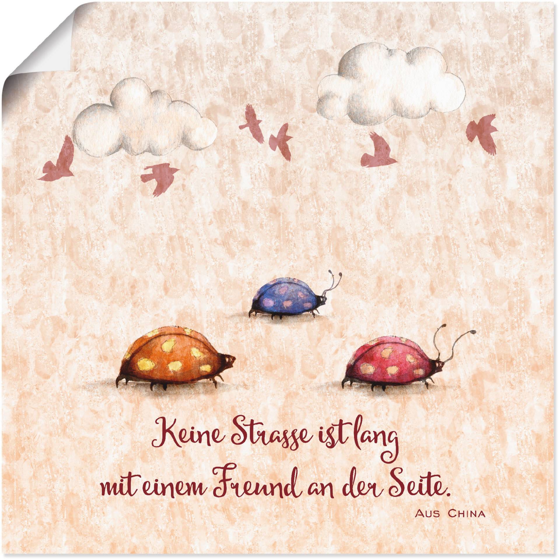 Artland Wandbild »Lebensweisheit Freunde«, Tiere, (1 St.) von Artland