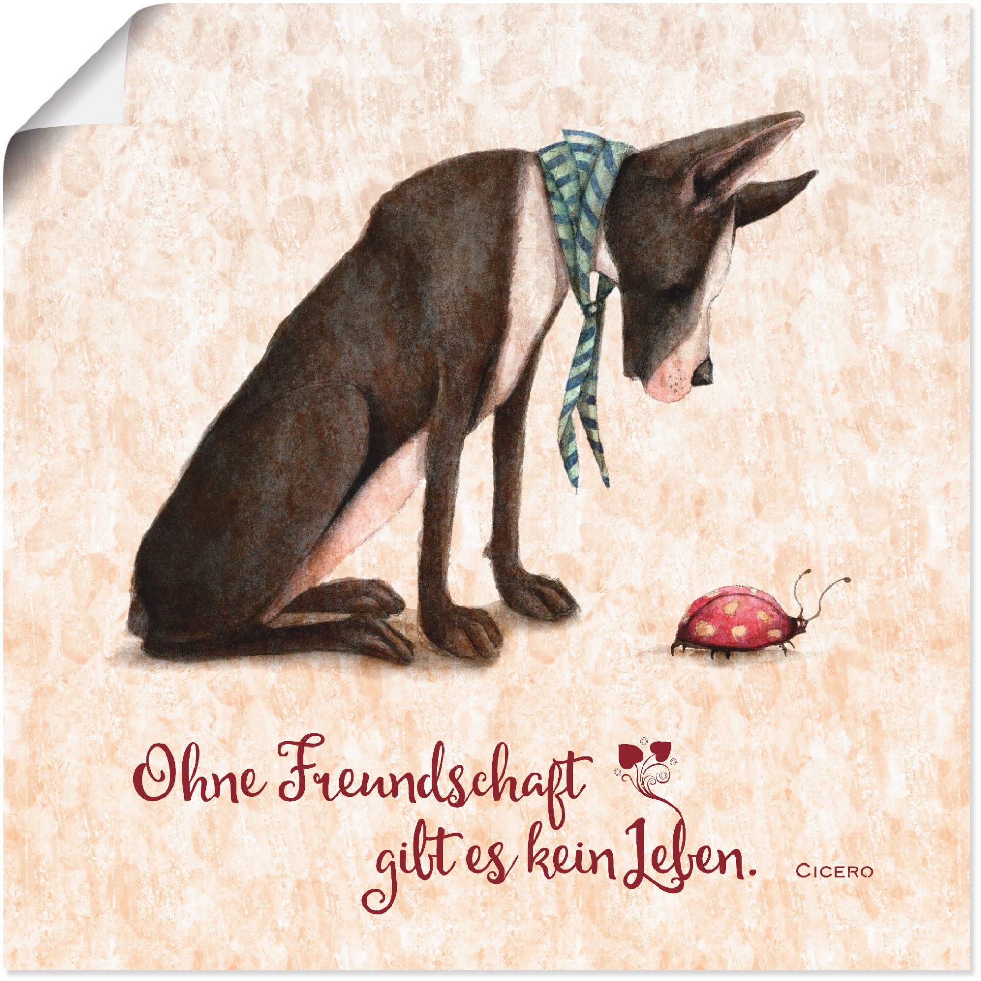 Artland Wandbild »Lebensweisheit Freundschaft«, Tiere, (1 St.) von Artland