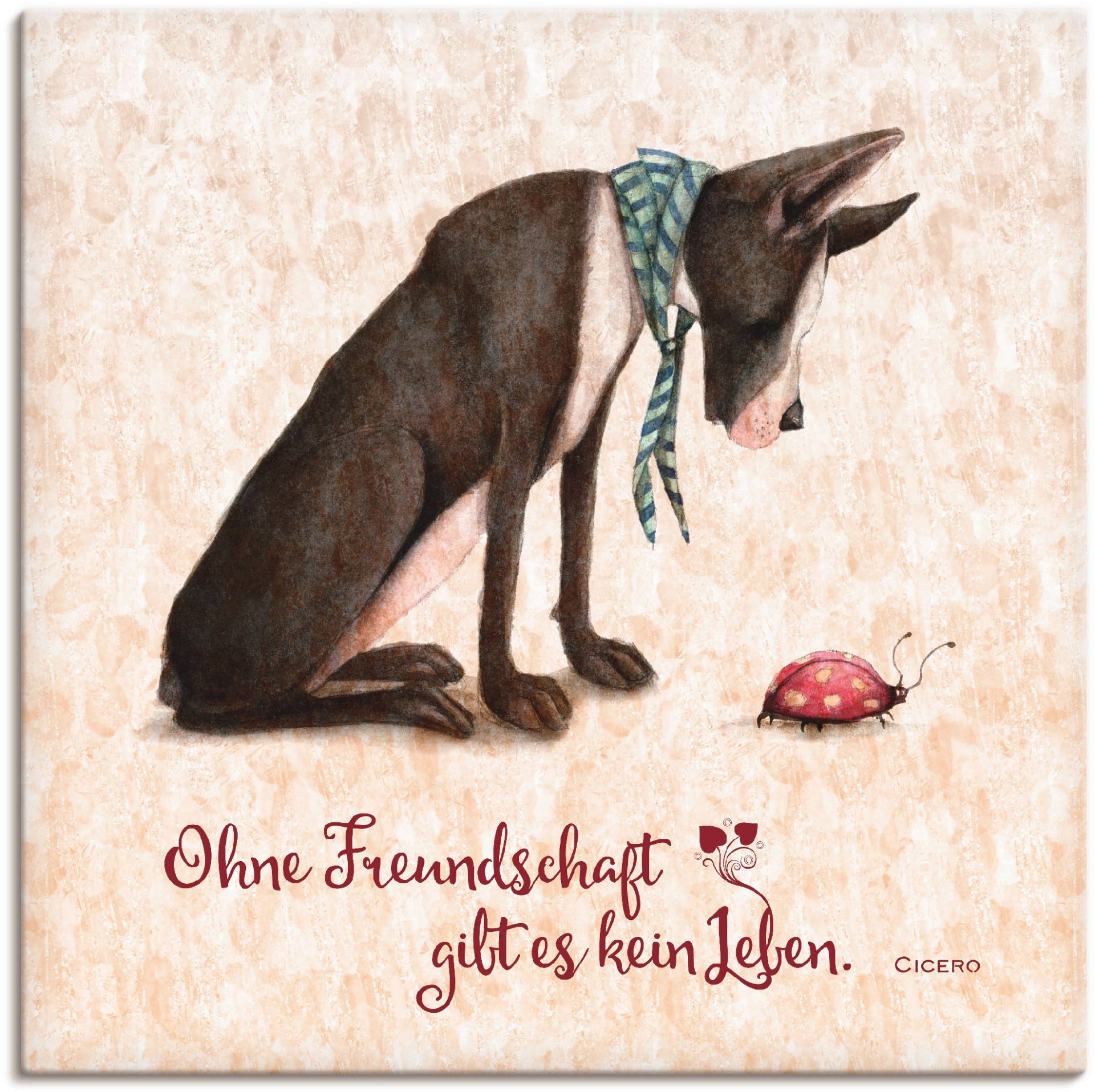 Artland Wandbild »Lebensweisheit Freundschaft«, Tiere, (1 St.) von Artland