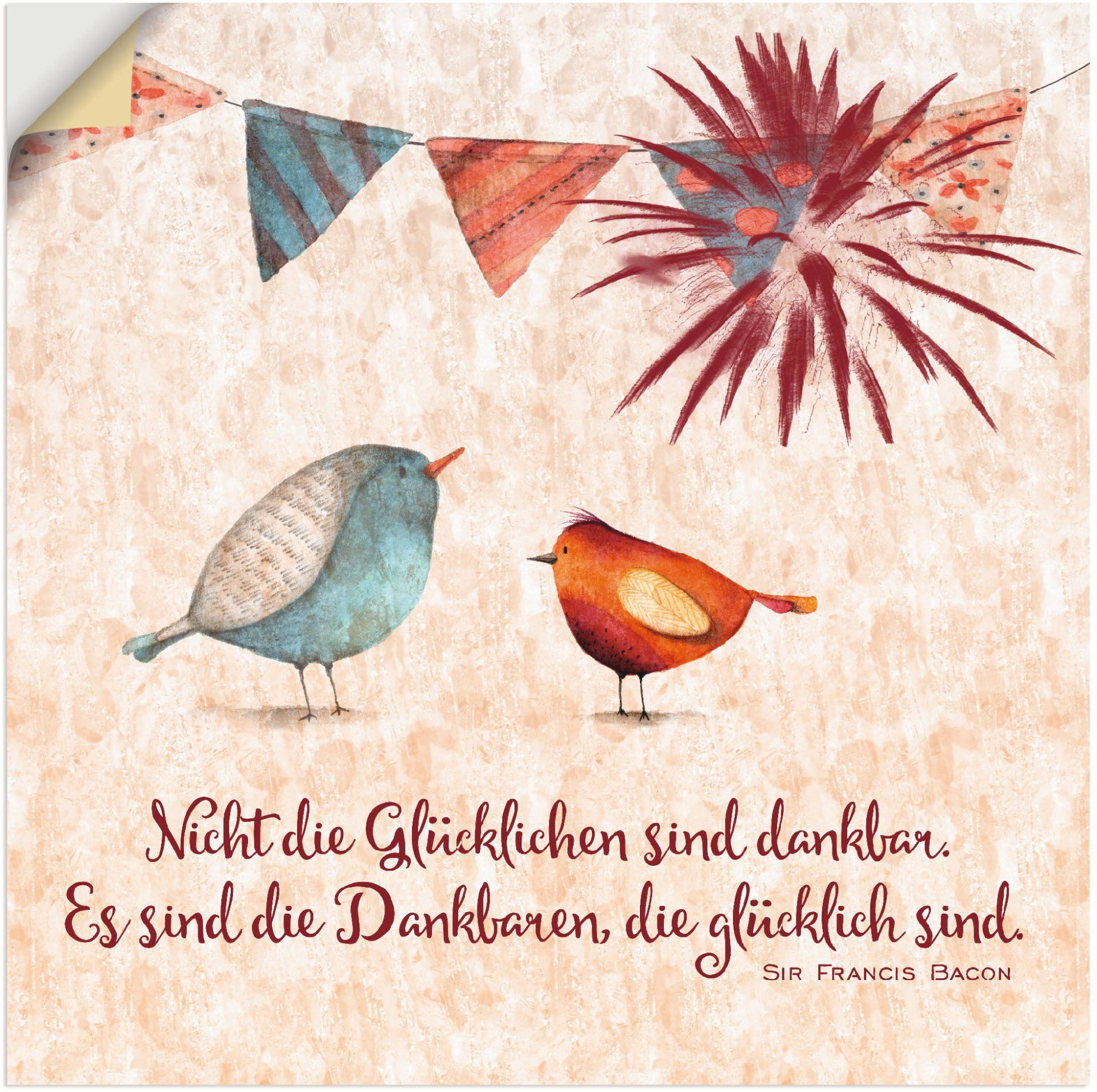 Artland Wandbild »Lebensweisheit Glücklich«, Tiere, (1 St.), als Alubild, Outdoorbild, Leinwandbild, Poster, Wandaufkleber Artland Wandbild »Lebensweisheit Glücklich«, Tiere, (1 St.), als Alubild, Outdoorbild, Leinwandbild, Poster, Wandaufkleber von Artland