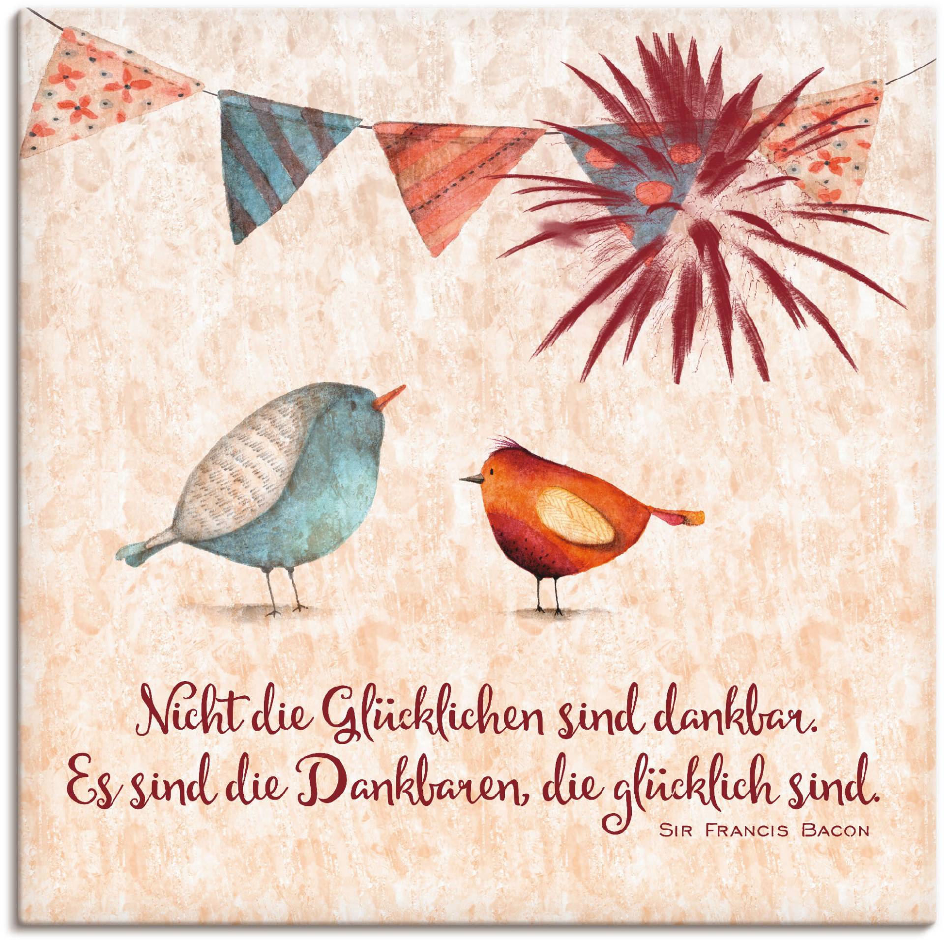 Artland Wandbild »Lebensweisheit Glücklich«, Tiere, (1 St.), als Alubild, Outdoorbild, Leinwandbild, Poster, Wandaufkleber Artland Wandbild »Lebensweisheit Glücklich«, Tiere, (1 St.), als Alubild, Outdoorbild, Leinwandbild, Poster, Wandaufkleber von Artland