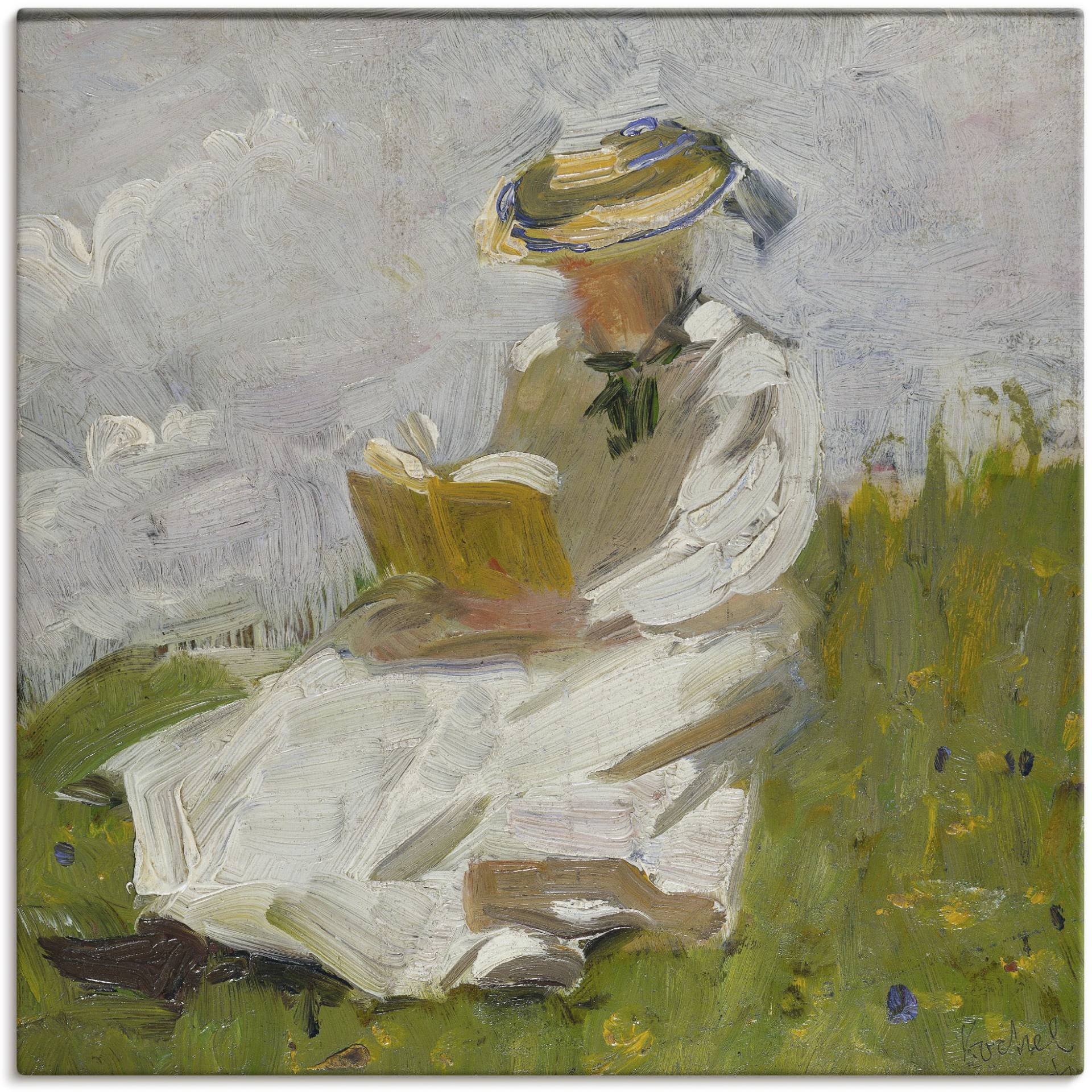 Artland Leinwandbild »Lesende Frau im Grünen. 1906«, Frau, (1 St.), auf Keilrahmen gespannt Artland Leinwandbild »Lesende Frau im Grünen. 1906«, Frau, (1 St.), auf Keilrahmen gespannt von Artland