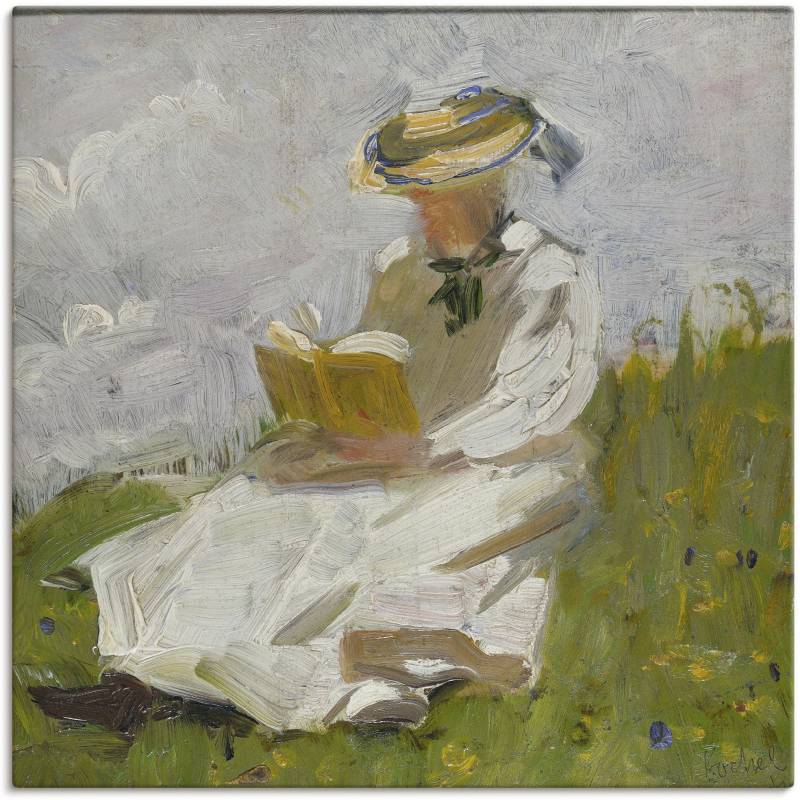 Artland Leinwandbild »Lesende Frau im Grünen. 1906«, Frau, (1 St.), auf Keilrahmen gespannt von Artland