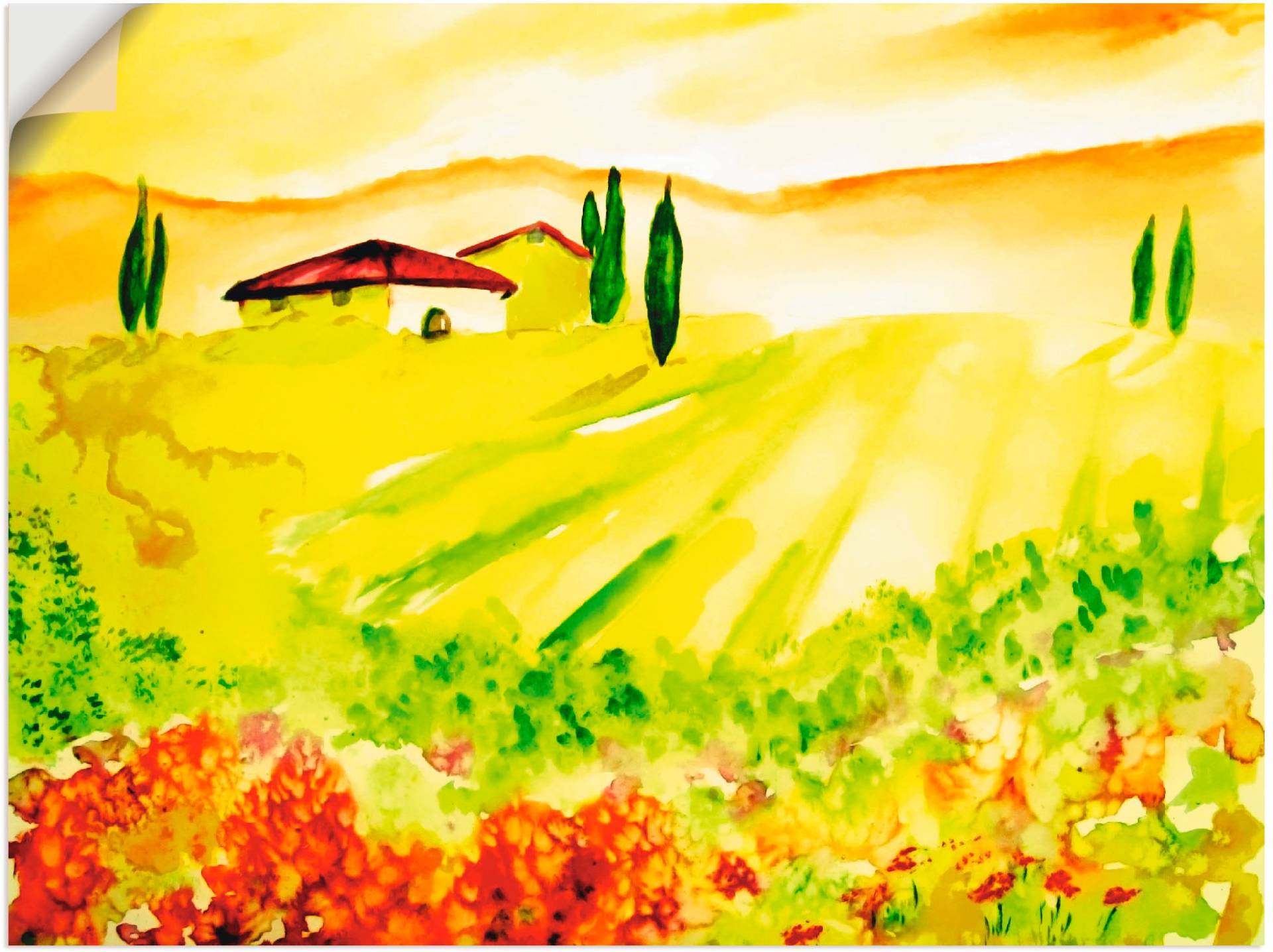 Artland Wandbild »Licht der Toskana«, Felder, (1 St.) von Artland