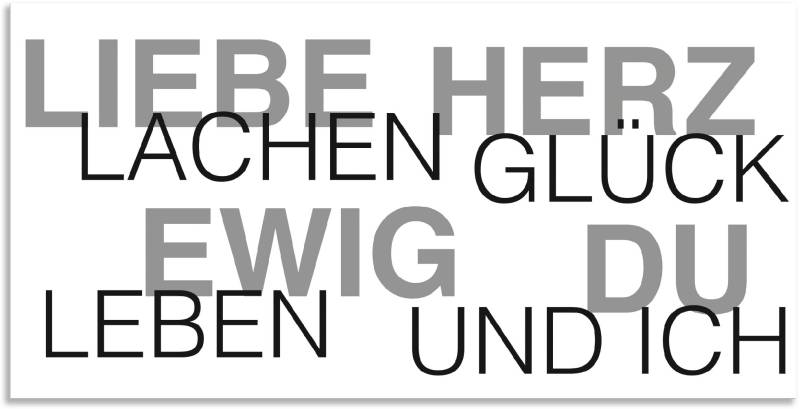Artland Wandbild »Liebe Statement Bild«, Sprüche & Texte, (1 St.), als Alubild, Outdoorbild, Leinwandbild, Wandaufkleber, versch. Grössen von Artland
