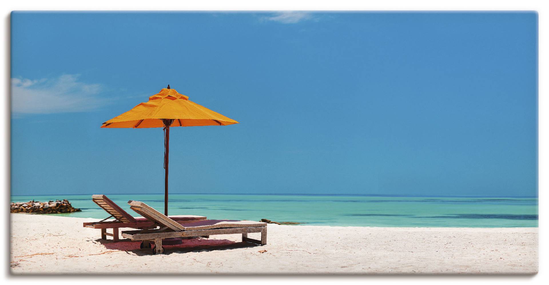Artland Wandbild »Liegestuhl Sonnenschirm Strand Malediven«, Strand, (1 St.), als Alubild, Outdoorbild, Leinwandbild, Poster, Wandaufkleber Artland Wandbild »Liegestuhl Sonnenschirm Strand Malediven«, Strand, (1 St.), als Alubild, Outdoorbild, Leinwandbild, Poster, Wandaufkleber von Artland