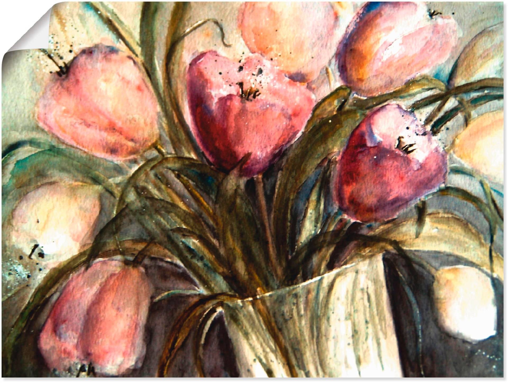 Artland Wandbild »Lila Tulpen in Vase«, Blumen, (1 St.) von Artland