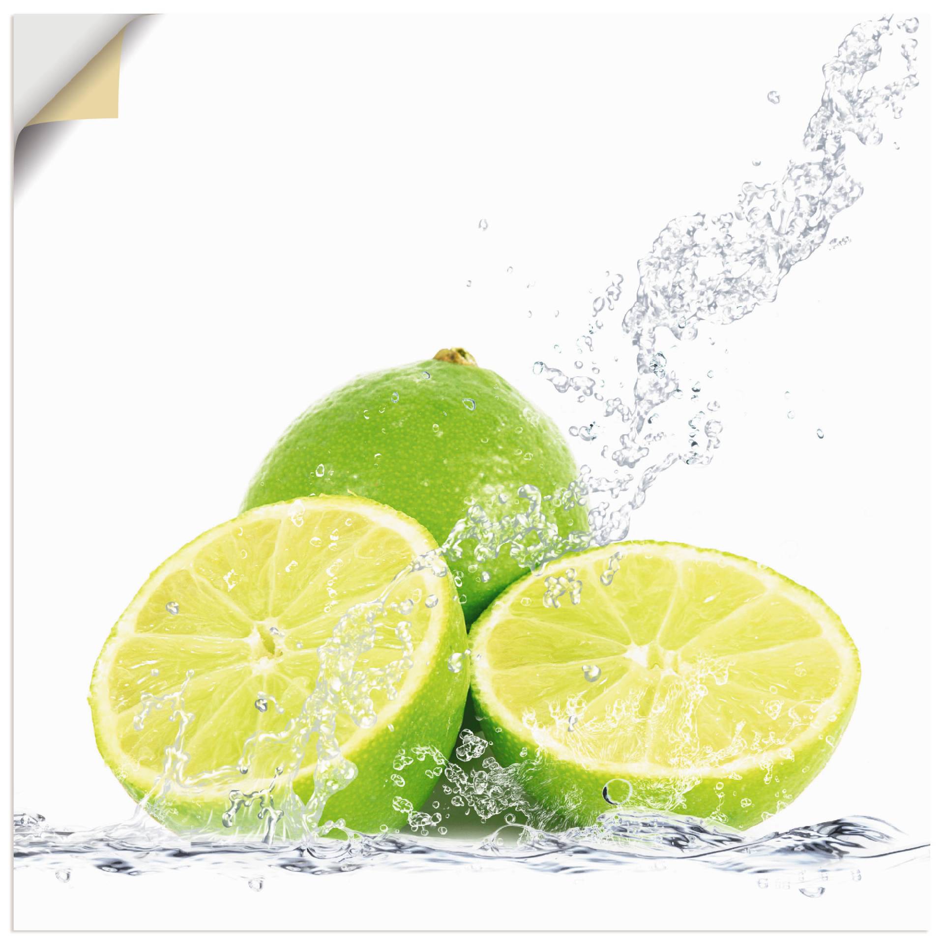 Artland Wandbild »Limette mit Spritzwasser«, Lebensmittel, (1 St.), als Leinwandbild, Poster, Wandaufkleber in verschied. Grössen Artland Wandbild »Limette mit Spritzwasser«, Lebensmittel, (1 St.), als Leinwandbild, Poster, Wandaufkleber in verschied. Grössen von Artland