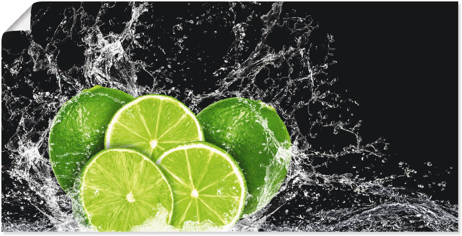 Artland Wandbild »Limone mit Spritzwasser«, Obst Bilder, (1 St.), als Leinwandbild, Poster, Wandaufkleber in verschied. Grössen von Artland