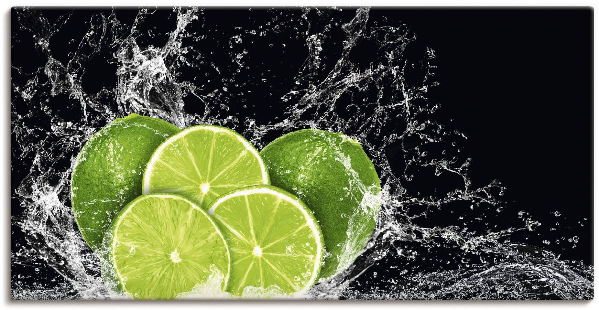 Artland Wandbild »Limone mit Spritzwasser«, Obst Bilder, (1 St.), als Leinwandbild, Poster, Wandaufkleber in verschied. Grössen von Artland