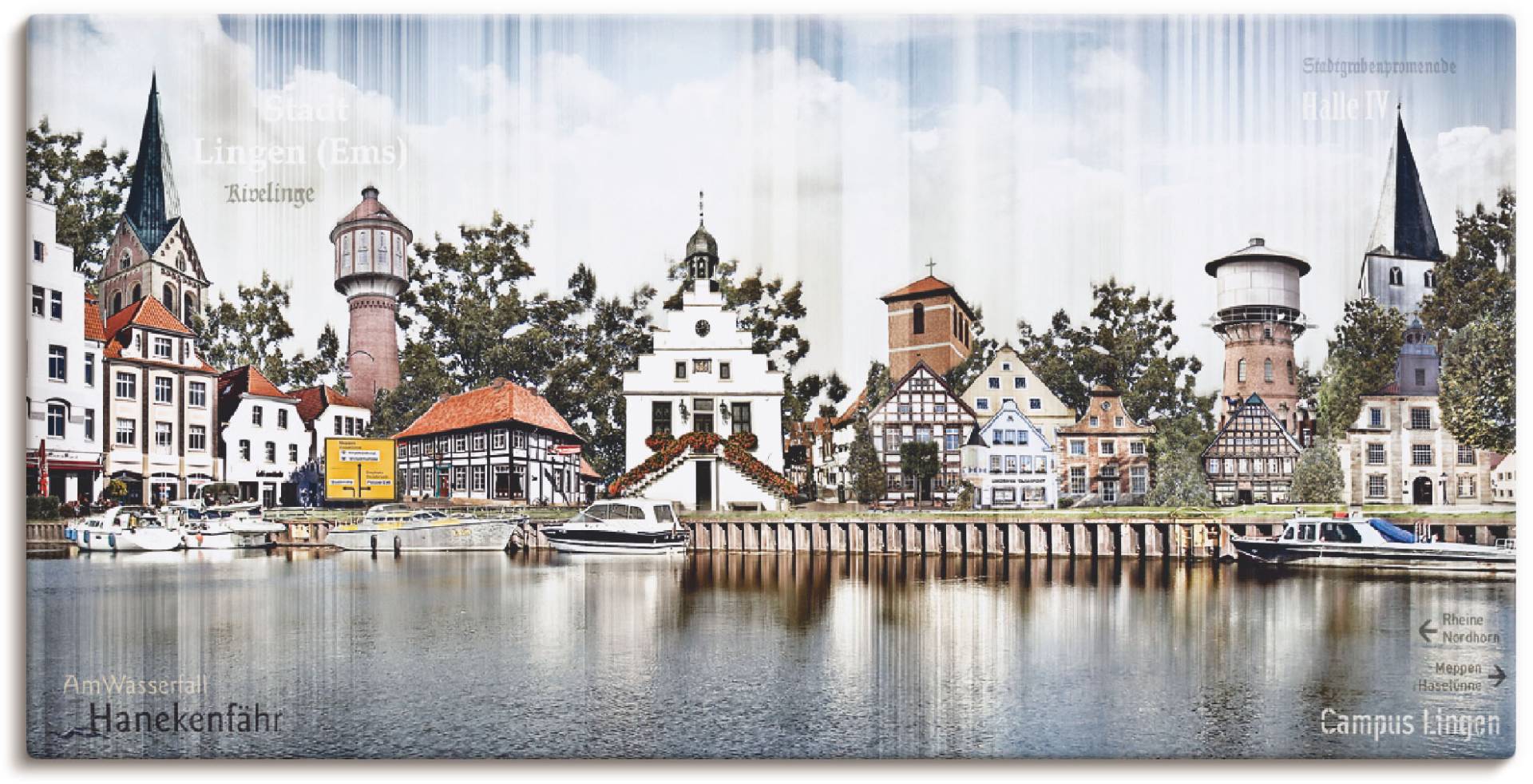 Artland Leinwandbild »Lingen Ems Skyline Collage«, Deutschland, (1 St.) von Artland