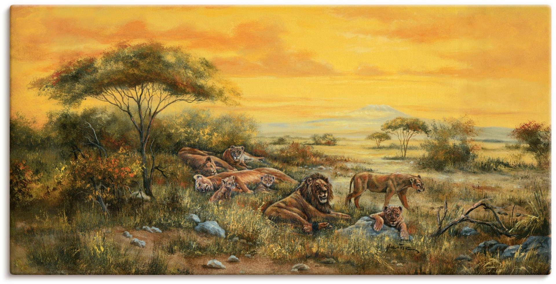 Artland Wandbild »Löwen in der Steppe«, Bilder von Afrika, (1 St.), als Alubild, Leinwandbild, Wandaufkleber oder Poster in versch. Grössen von Artland