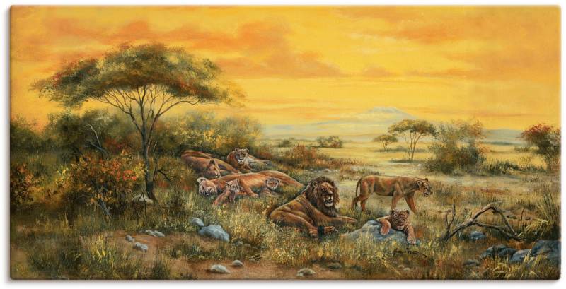 Artland Wandbild »Löwen in der Steppe«, Bilder von Afrika, (1 St.), als Alubild, Leinwandbild, Wandaufkleber oder Poster in versch. Grössen von Artland