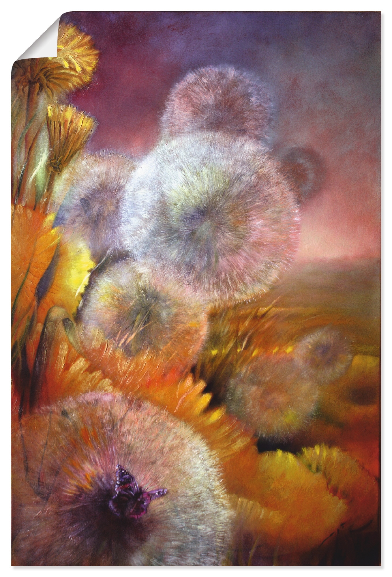 Artland Wandbild »Löwenzahn und Schmetterling«, Blumen, (1 St.) von Artland