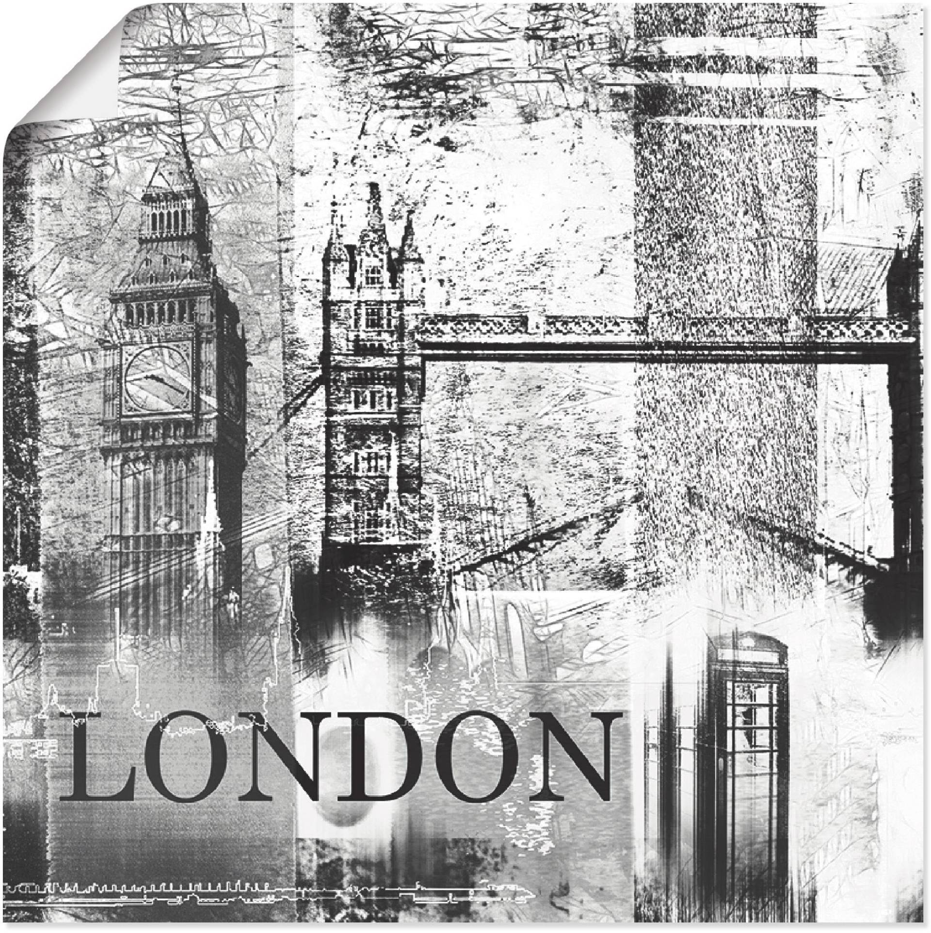 Artland Poster »London Skyline Abstrakte Collage 04«, Gebäude, (1 St.) von Artland