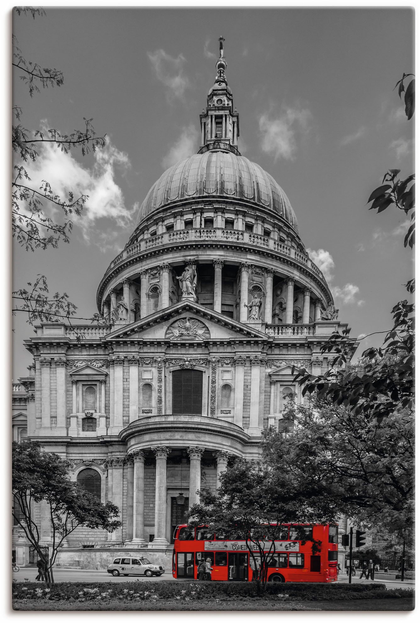 Artland Leinwandbild »London St. Paul’s Cathedral & Roter Bus«, London, (1 St.) von Artland