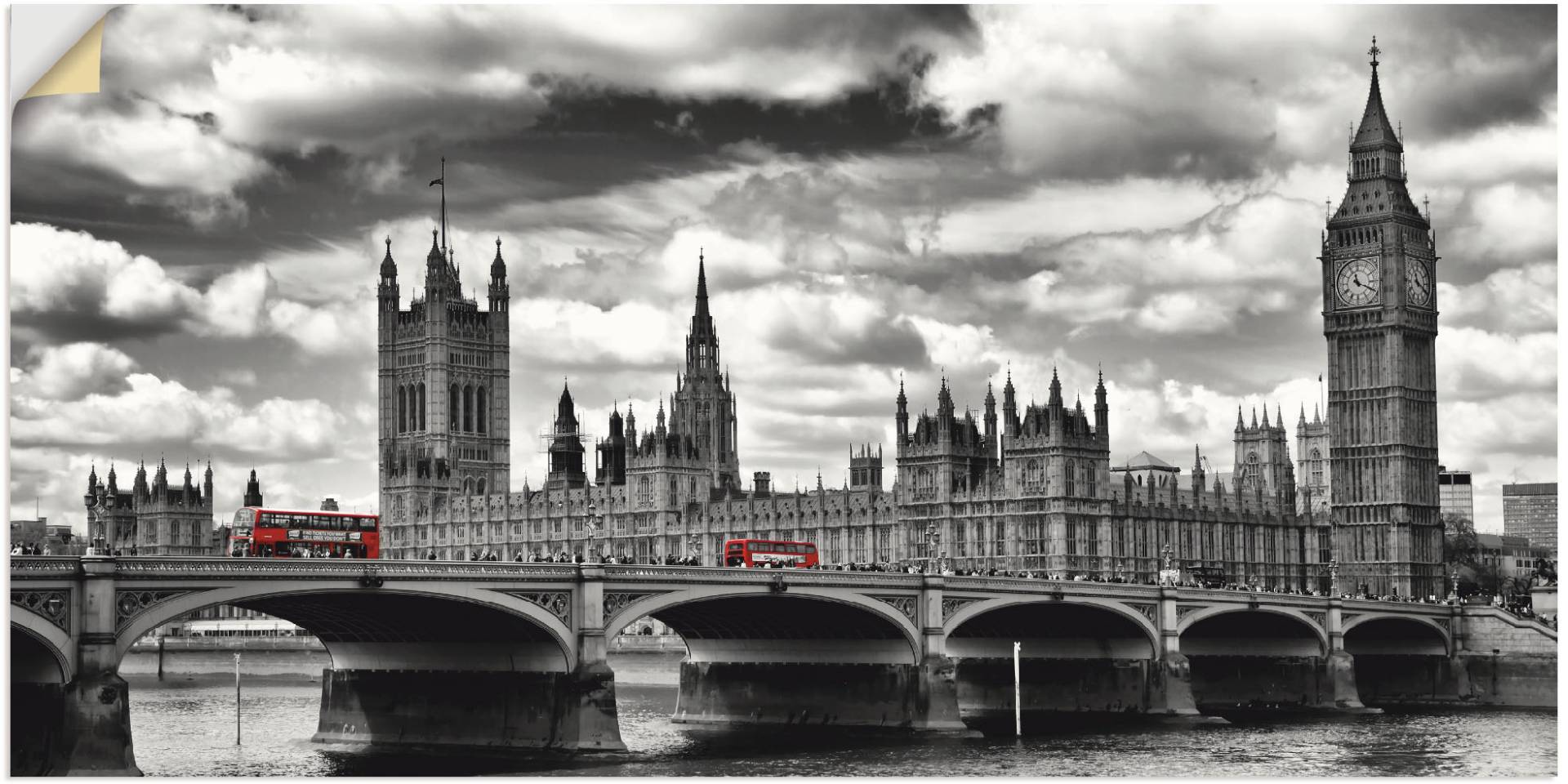 Artland Wandbild »London Westminster Bridge & Red Buses«, Grossbritannien, (1 St.) von Artland