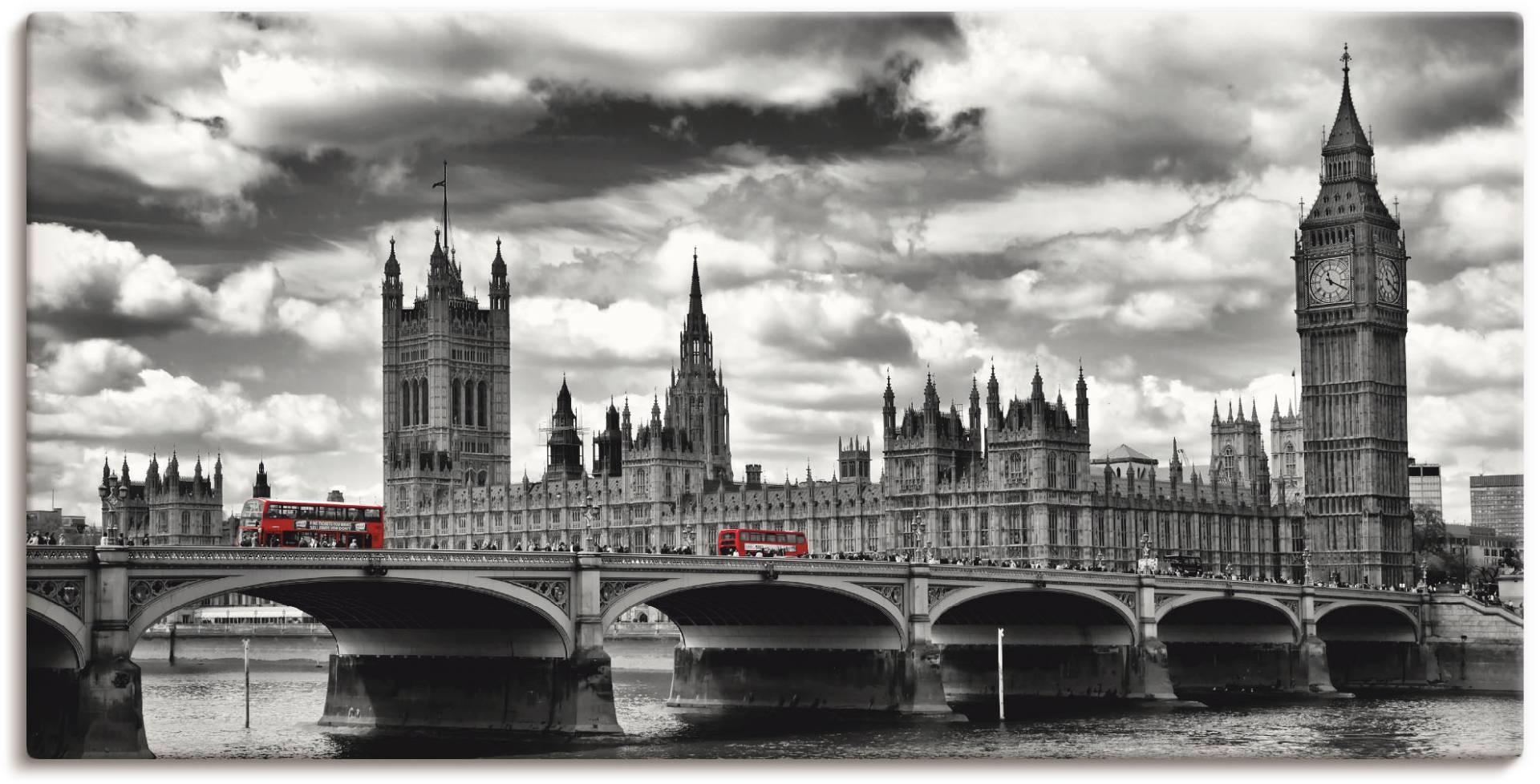 Artland Wandbild »London Westminster Bridge & Red Buses«, Grossbritannien, (1 St.) von Artland