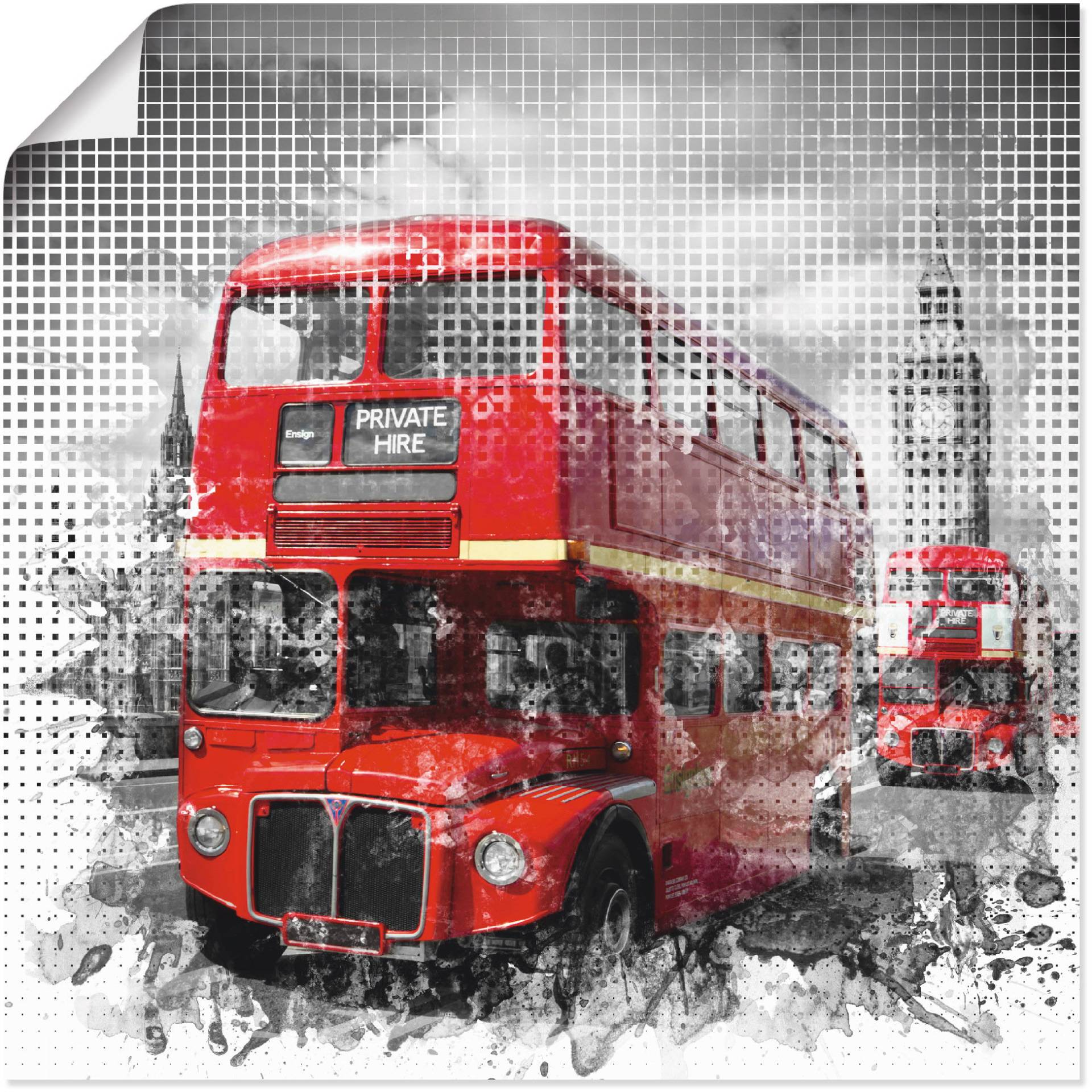 Artland Wandbild »London Westminster Rote Busse«, Auto, (1 St.) von Artland