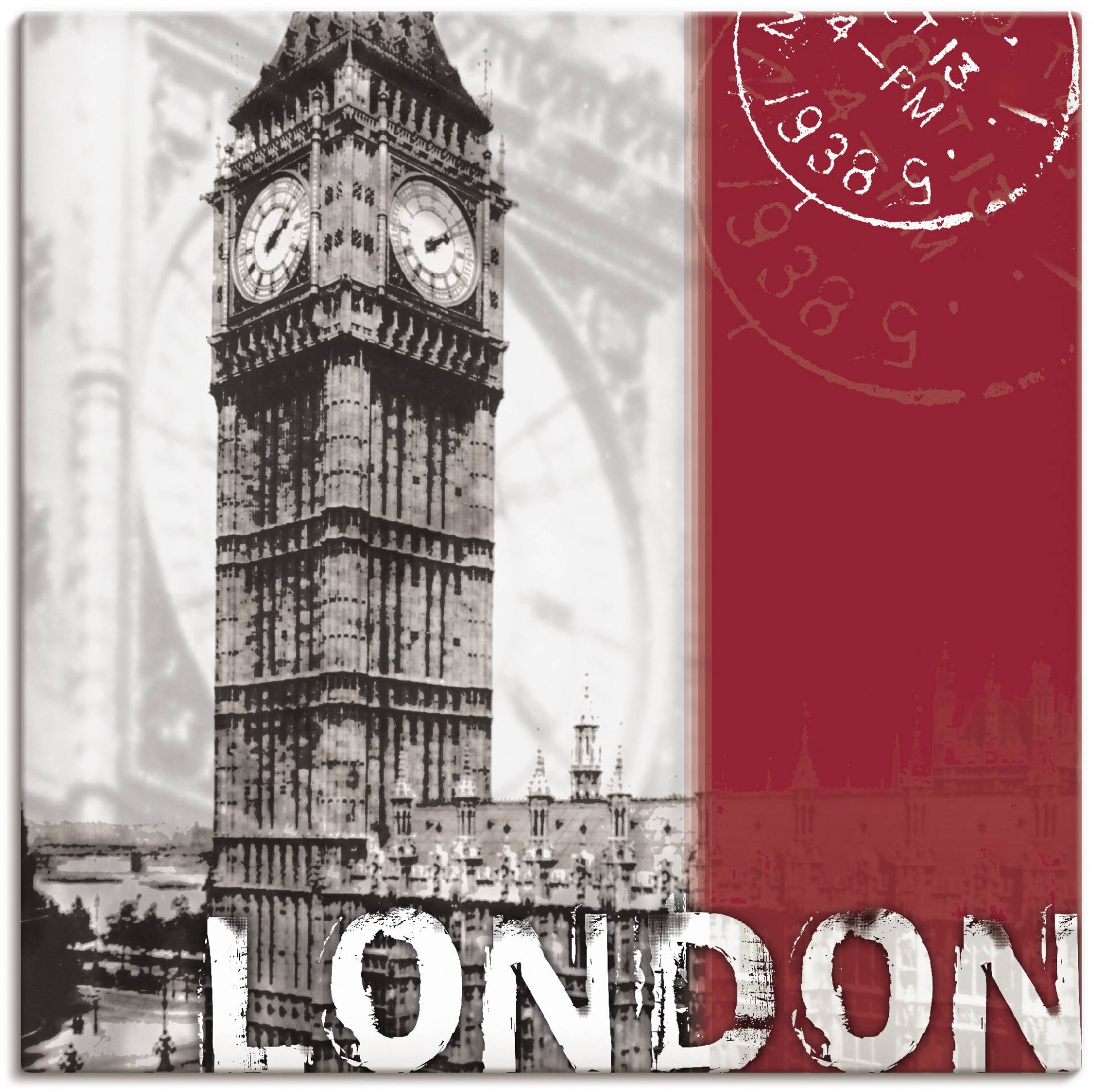 Artland Wandbild »London_bordeauxrot«, Gebäude, (1 St.), als Alubild, Outdoorbild, Leinwandbild in verschied. Grössen Artland Wandbild »London_bordeauxrot«, Gebäude, (1 St.), als Alubild, Outdoorbild, Leinwandbild in verschied. Grössen von Artland