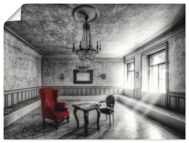 Artland Wandbild »Lost Place - Roter Sessel«, Architektonische Elemente, (1 St.), als Alubild, Outdoorbild, Leinwandbild, Poster, Wandaufkleber von Artland