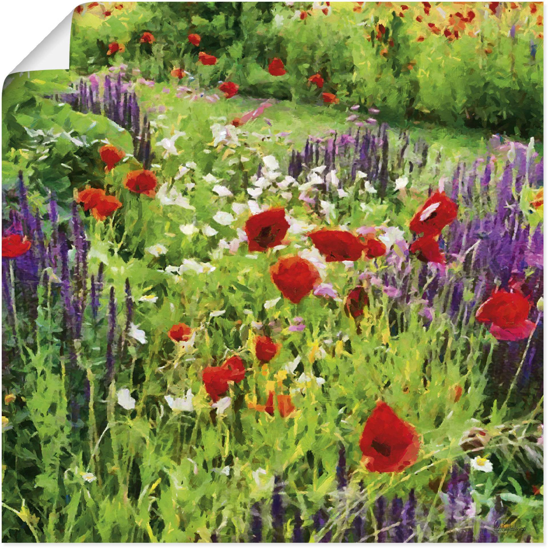 Artland Wandbild »Lupinen und Mohnblumen«, Blumenwiese, (1 St.) von Artland