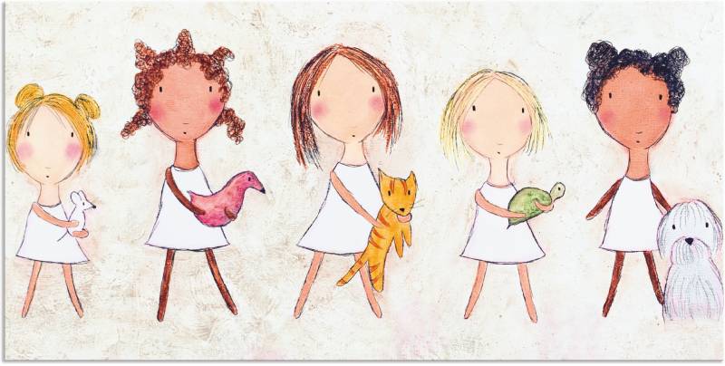 Artland Wandbild »Mädchen mit Tieren«, Kinder, (1 St.) von Artland