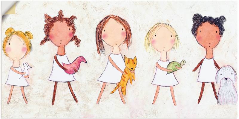 Artland Wandbild »Mädchen mit Tieren«, Kinder, (1 St.) von Artland