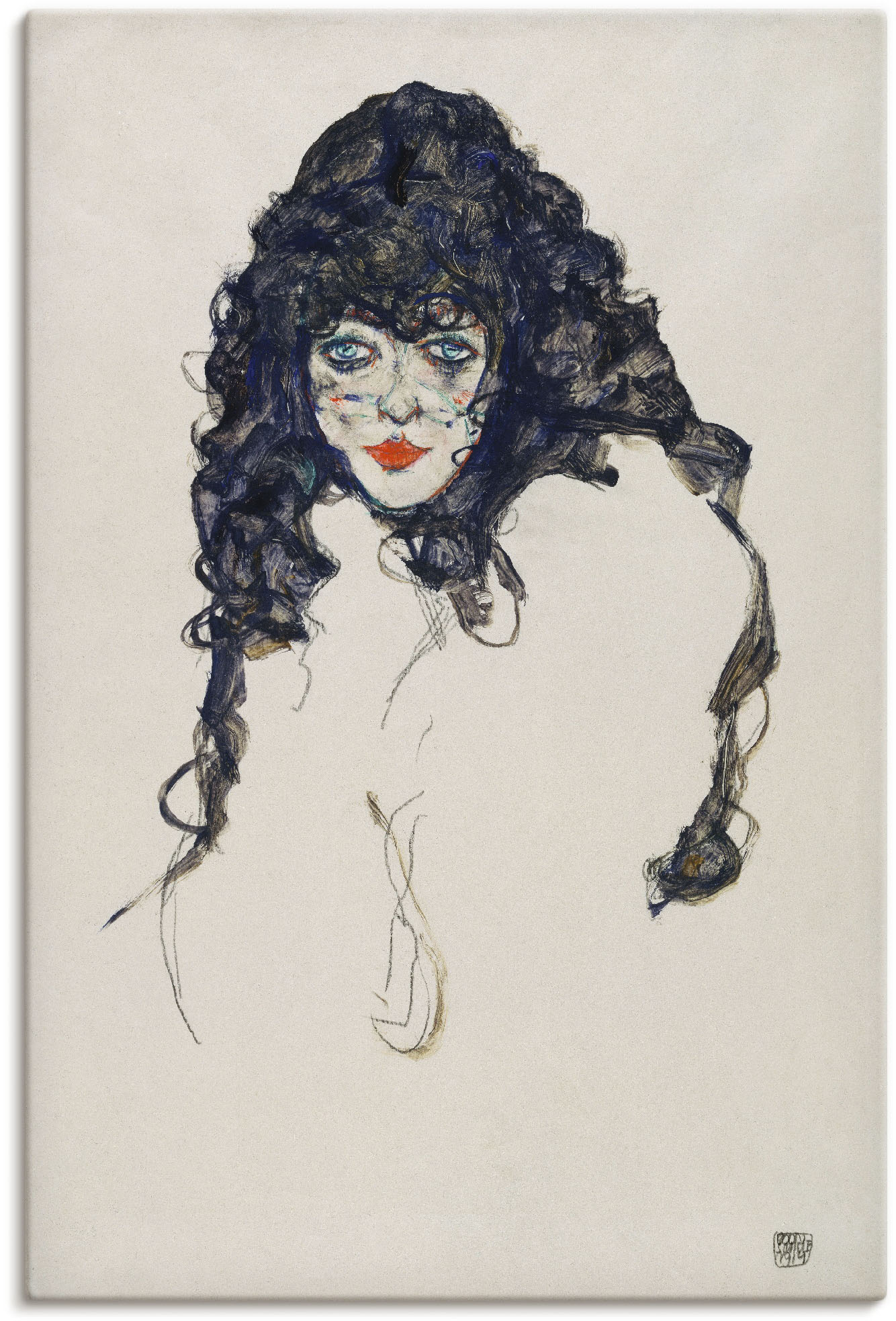 Artland Wandbild »Mädchenkopf mit offenem Haar. 1914«, Frau, (1 St.), als Alubild, Leinwandbild, Wandaufkleber oder Poster in versch. Grössen von Artland