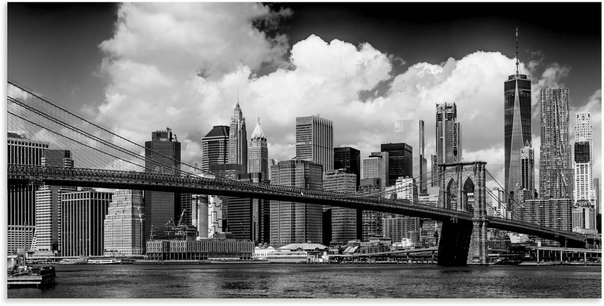 Artland Wandbild »Manhattan Skyline, Brooklyn Bridge«, New York, (1 St.) von Artland