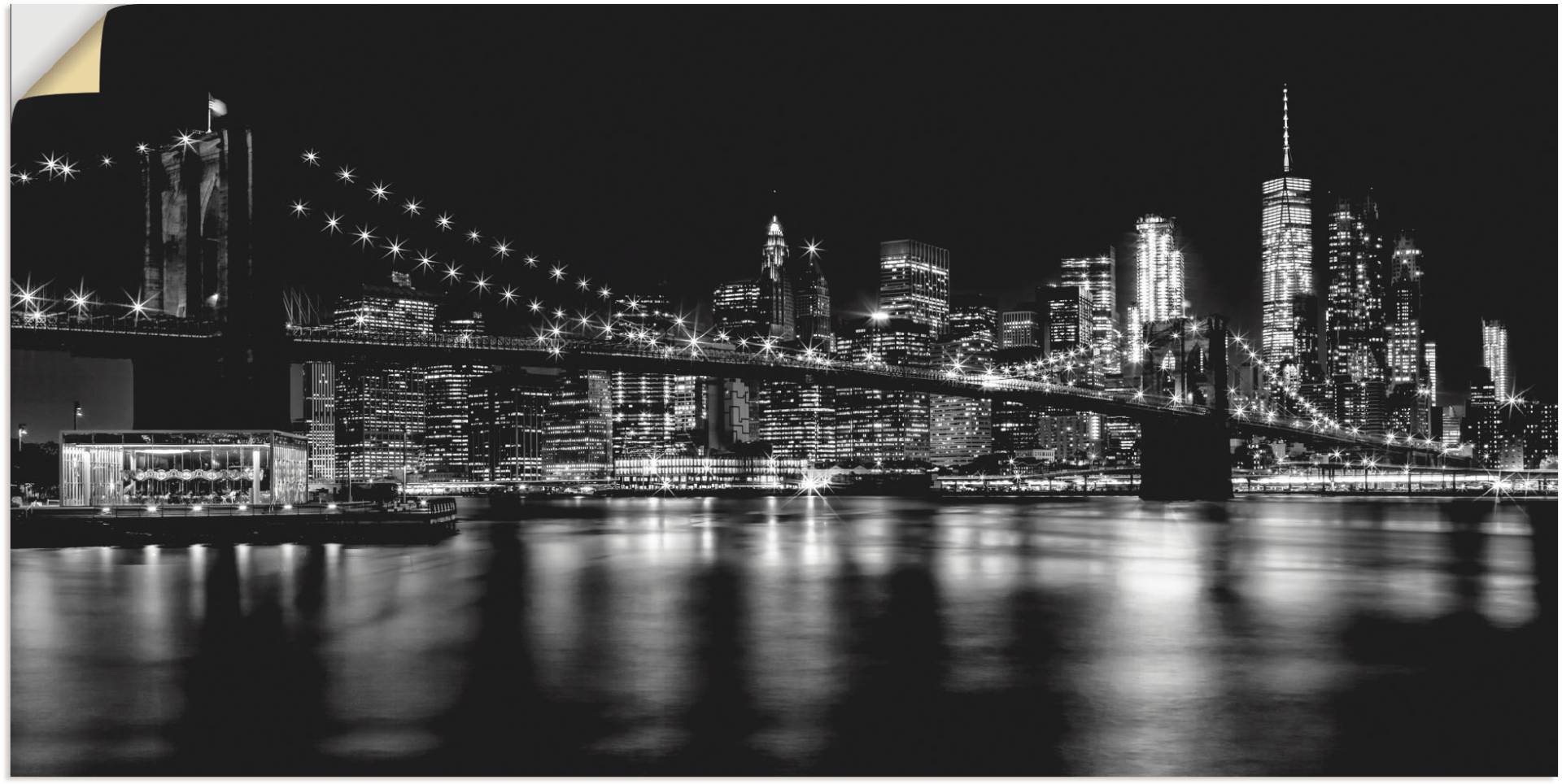 Artland Wandbild »Manhattan Skyline & Brroklyn Bridge«, Amerika, (1 St.) von Artland