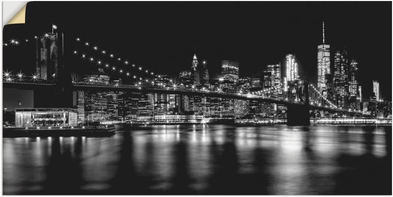 Artland Wandbild »Manhattan Skyline & Brroklyn Bridge«, Amerika, (1 St.), als Alubild, Outdoorbild, Wandaufkleber in verschied. Grössen von Artland