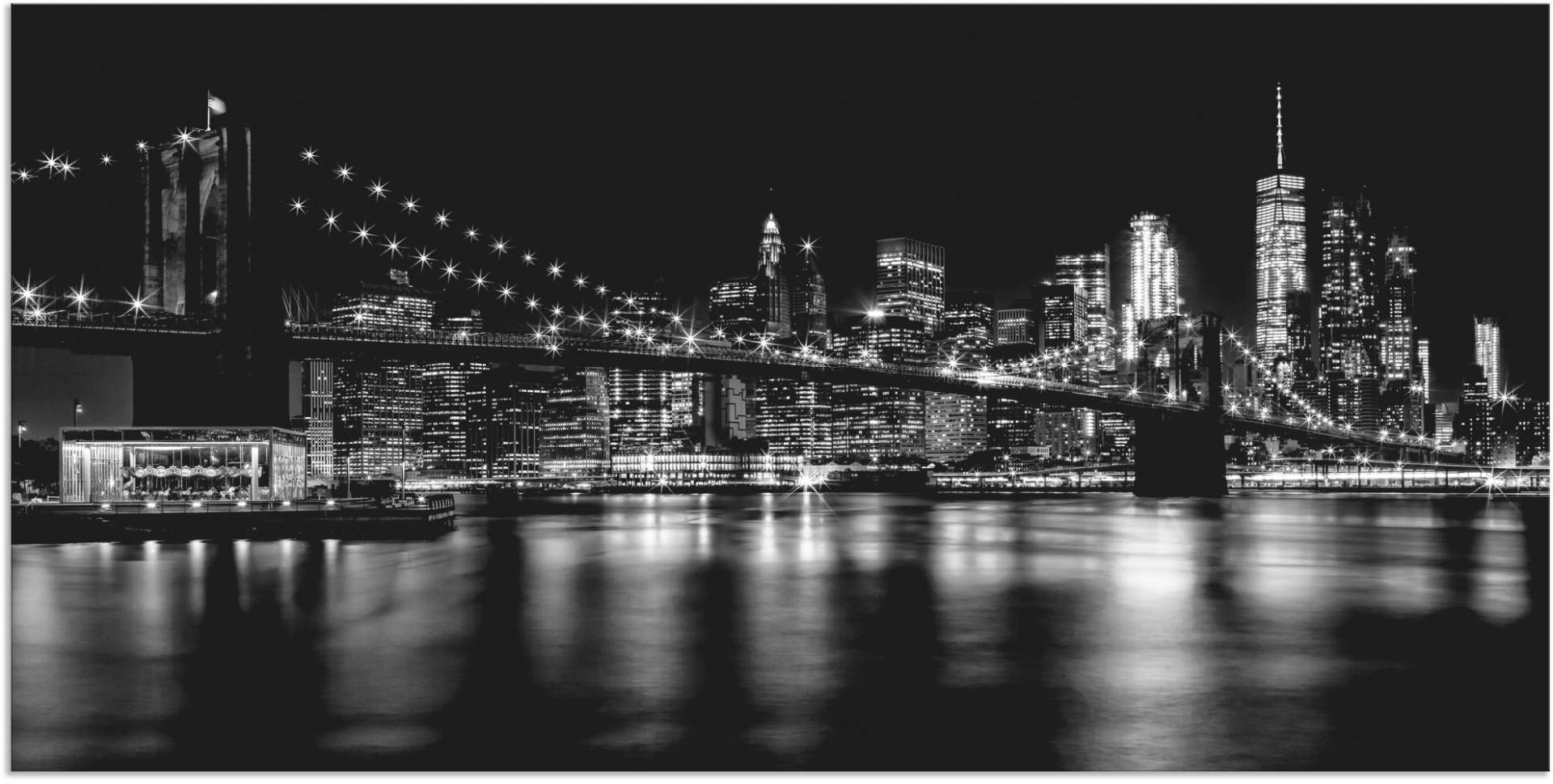 Artland Wandbild »Manhattan Skyline & Brroklyn Bridge«, Amerika, (1 St.) von Artland