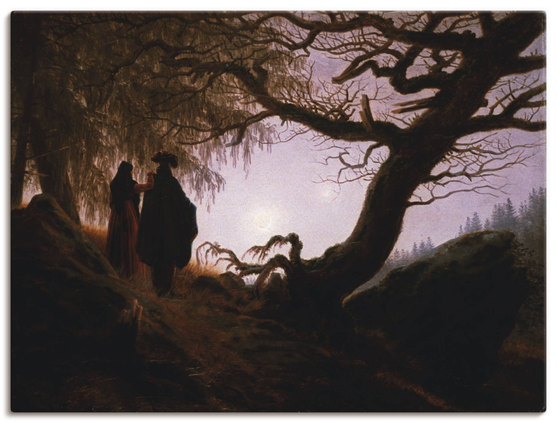 Artland Leinwandbild »Mann und Frau Mondbetrachtung, 1830/35«, Paar, (1 St.), auf Keilrahmen gespannt von Artland