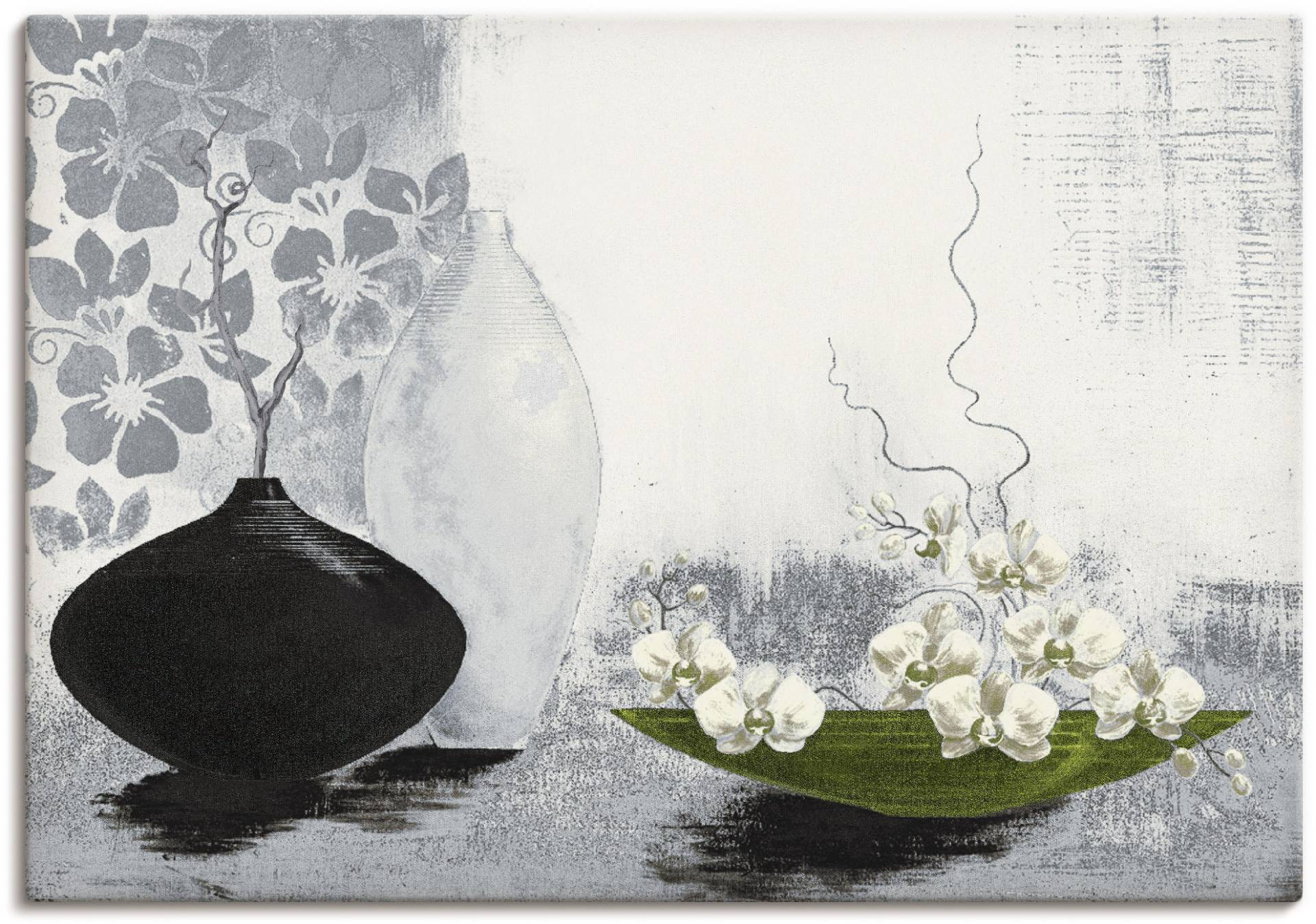 Artland Wandbild »Modernes bauchiges Gefäss mit Orchideen«, Vasen & Töpfe, (1 St.) von Artland