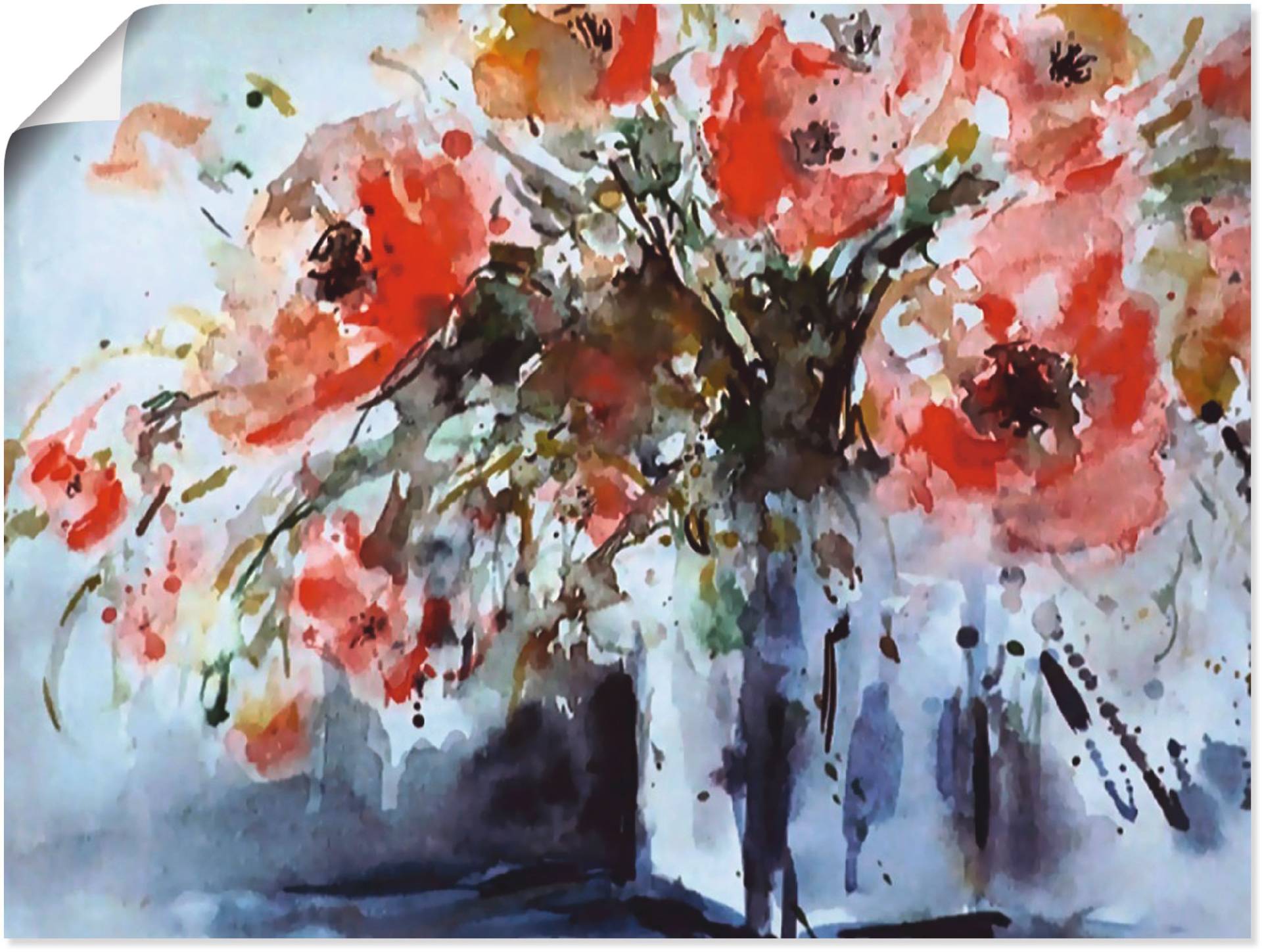 Artland Poster »Mohn in Vase«, Blumen, (1 St.), als Alubild, Leinwandbild, Wandaufkleber oder Poster in versch. Grössen von Artland