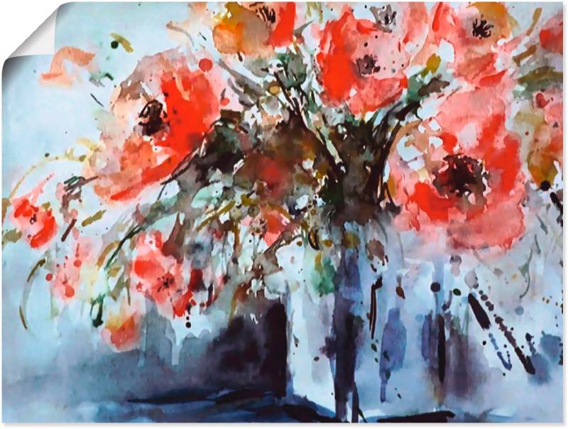 Artland Poster »Mohn in Vase«, Blumen, (1 St.), als Alubild, Leinwandbild, Wandaufkleber oder Poster in versch. Grössen von Artland