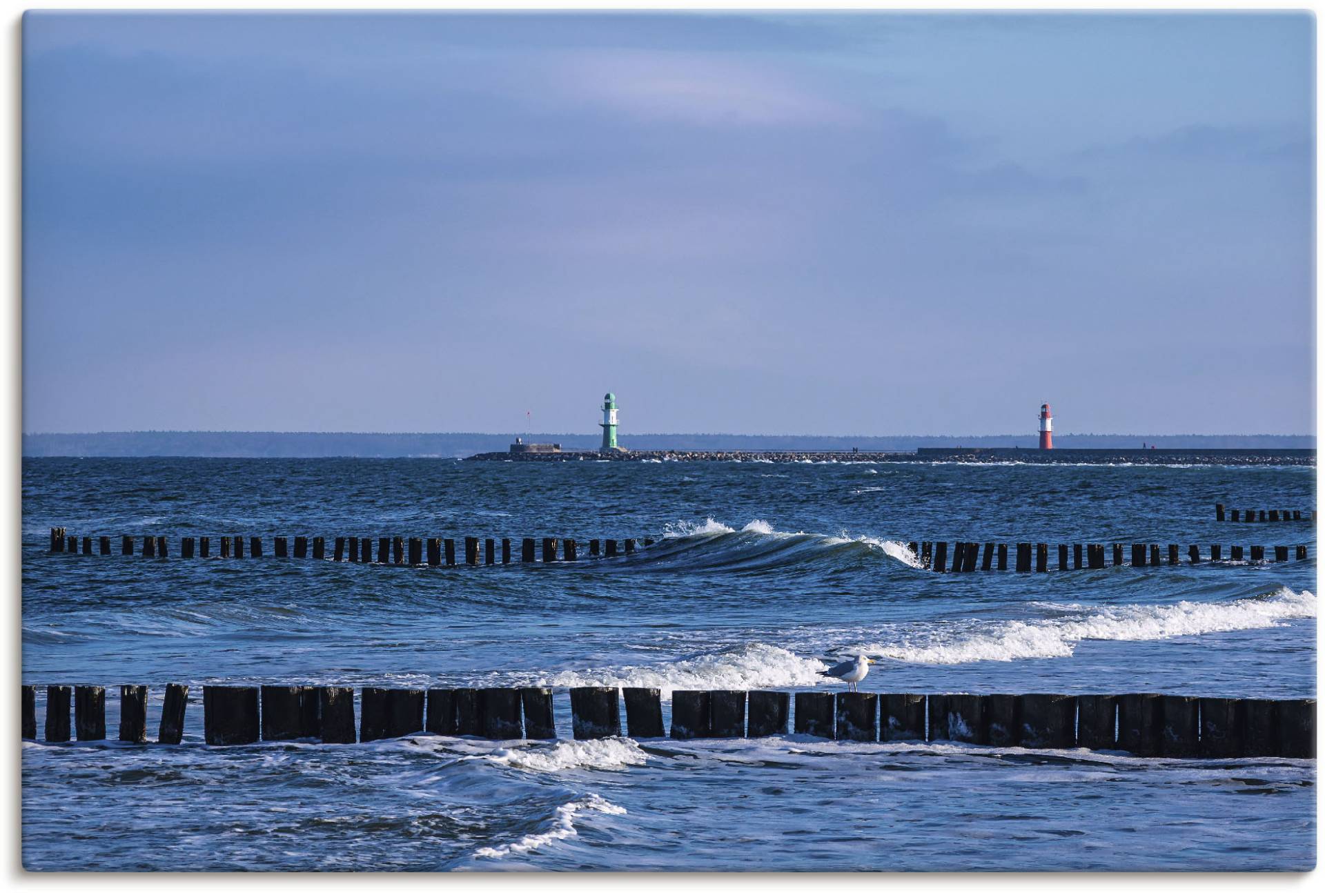 Artland Wandbild »Mole und Buhnen in Warnemünde II«, Meer Bilder, (1 St.) von Artland