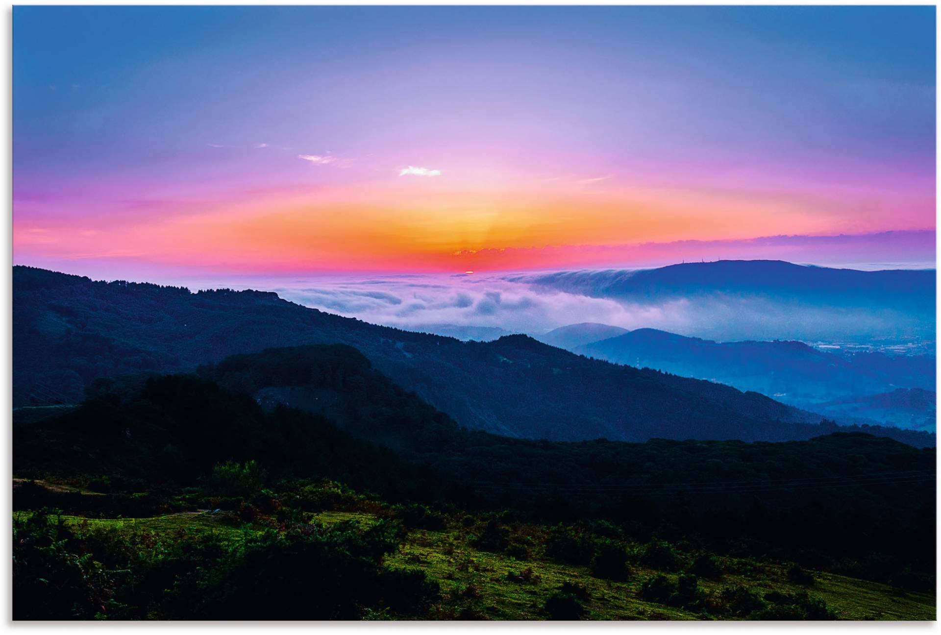 Artland Wandbild »Morgenstimmung in den Bergen Asturiens« (1 Stück), in vielen Grössen & Produktarten - Alubild / Outdoorbild für den Aussenbereich, Leinwandbild, Poster, Wandaufkleber / Wandtattoo auch für Badezimmer geeignet von Artland
