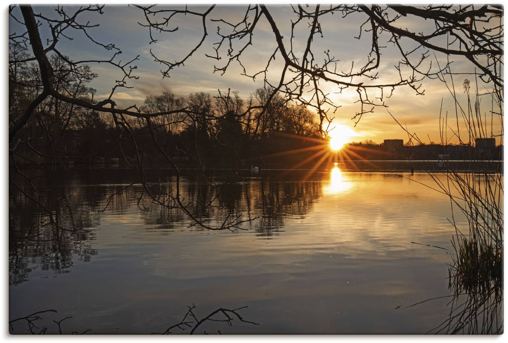 Artland Wandbild »Morgenzauber Wakenitz Lübeck«, Seebilder, (1 St.) von Artland