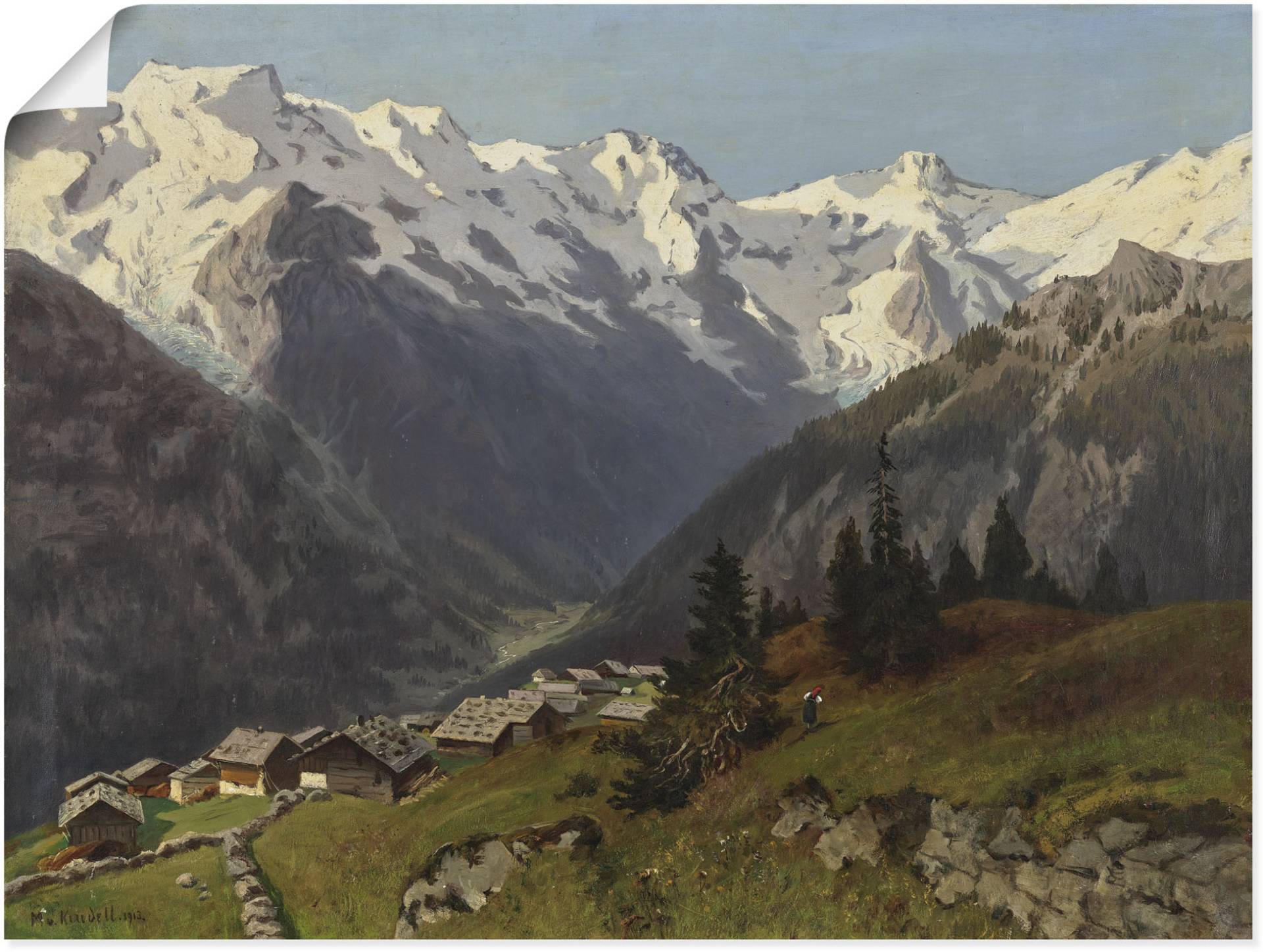 Artland Kunstdruck »Mürren im Berner Oberland, Schweiz. 1913«, Berge & Alpenbilder, (1 St.) von Artland