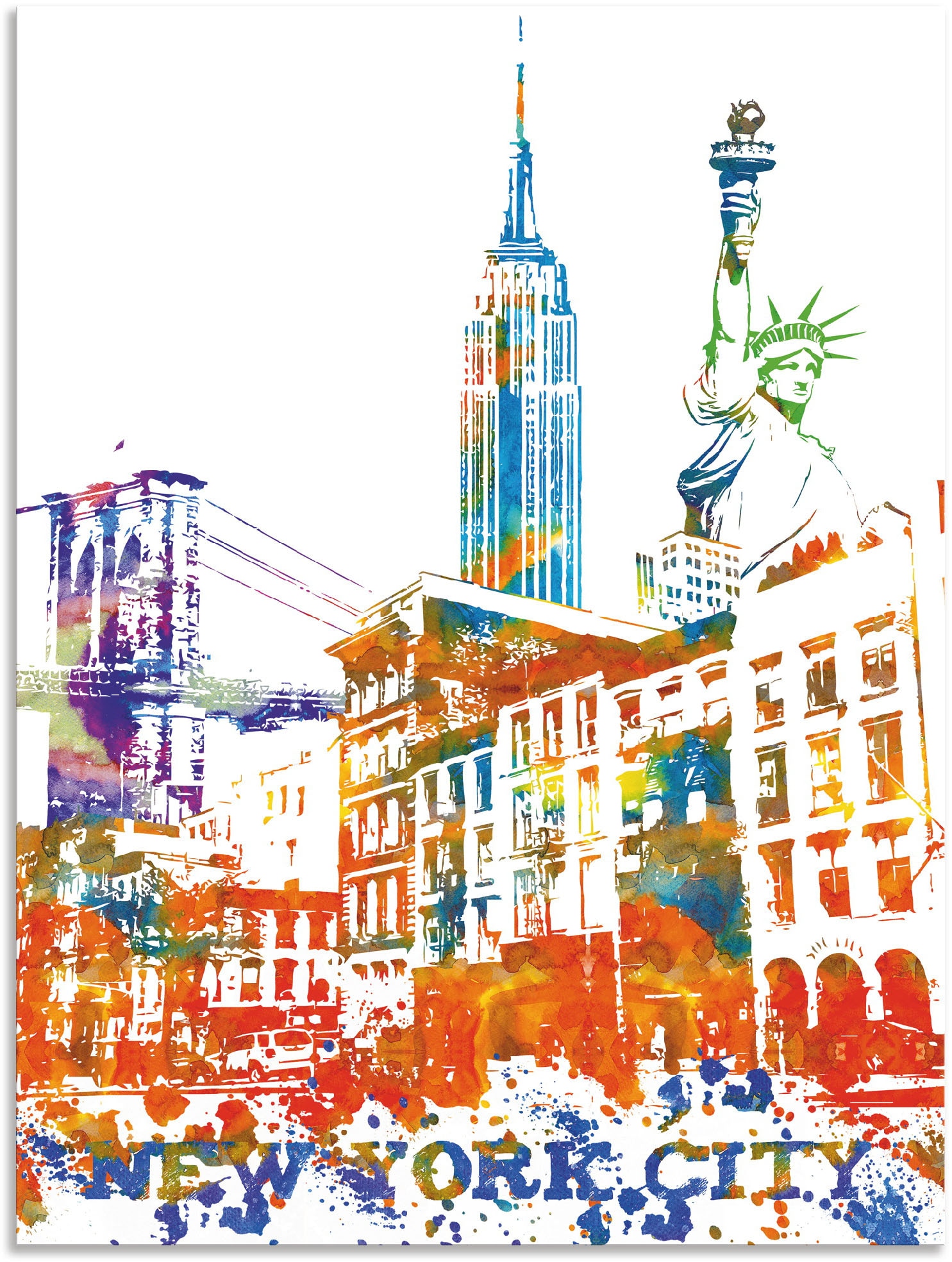 Artland Wandbild »New York City Grafik«, New York, (1 St.) von Artland