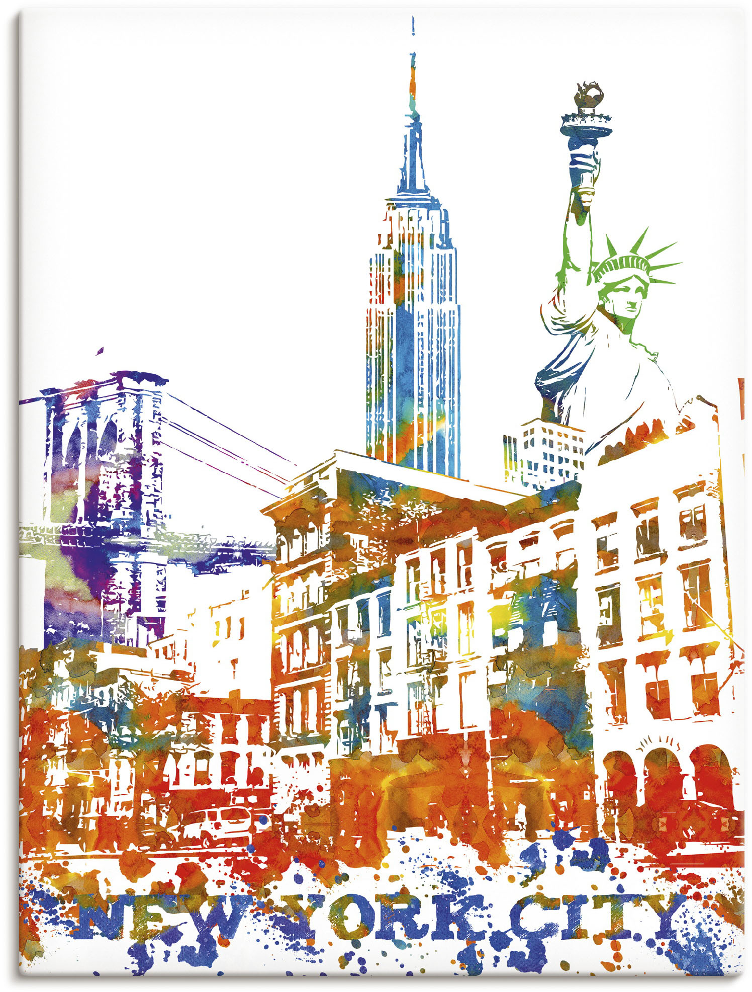 Artland Wandbild »New York City Grafik«, New York, (1 St.), als Alubild, Leinwandbild, Wandaufkleber oder Poster in versch. Grössen von Artland
