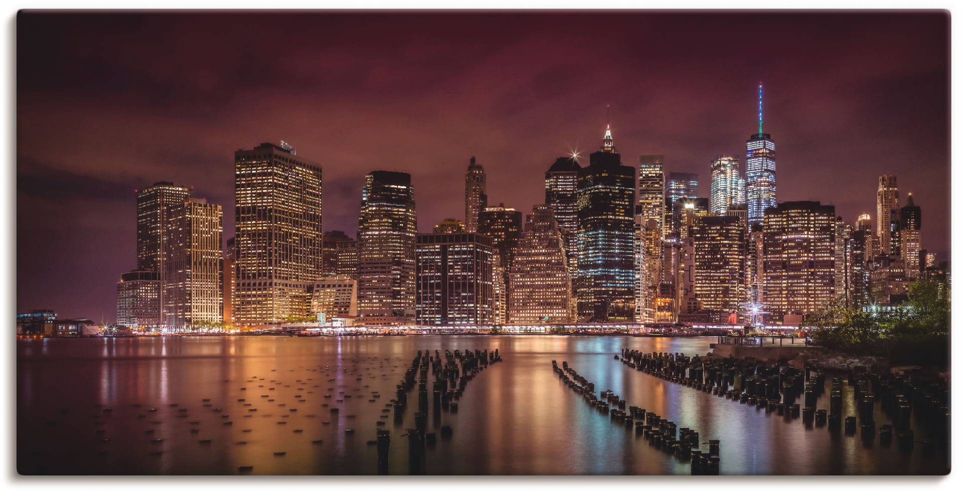 Artland Wandbild »New York City Impression bei Nacht«, Amerika, (1 St.) von Artland